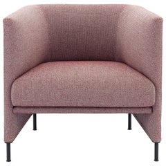 Arflex Algon Low Back Armchair in Pink Boucle Fabric by Luca Nichetto