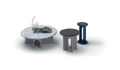 Arflex Arcolor 100cm Small Table in Black Marquinia Marble Top by Jaime Hayon