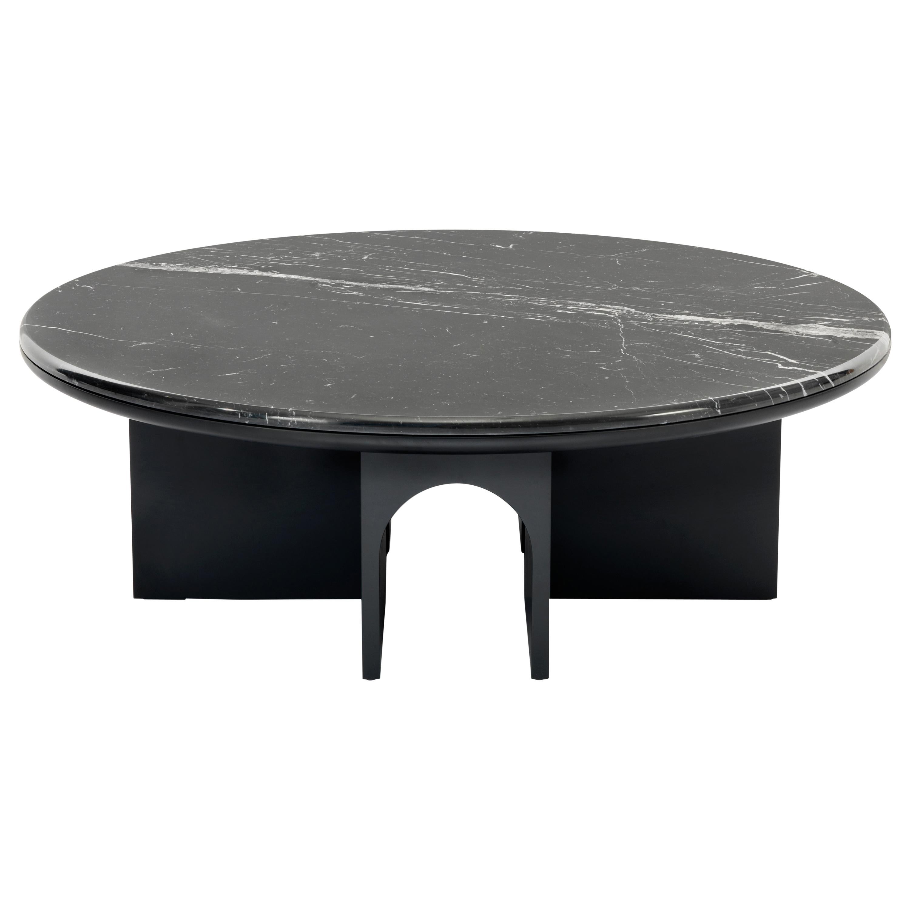 Arflex Arcolor 100cm Small Table in Black Marquinia Marble Top by Jaime Hayon For Sale