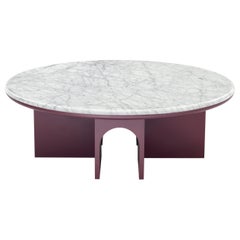 Petite table Arflex Arcolor de 100 cm avec plateau en marbre de Carrare blanc par Jaime Hayon