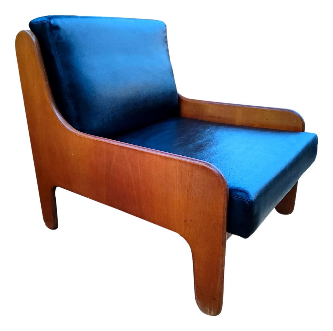 Laminated arflex armchair baronet model design marco zanuso 1964 For Sale
