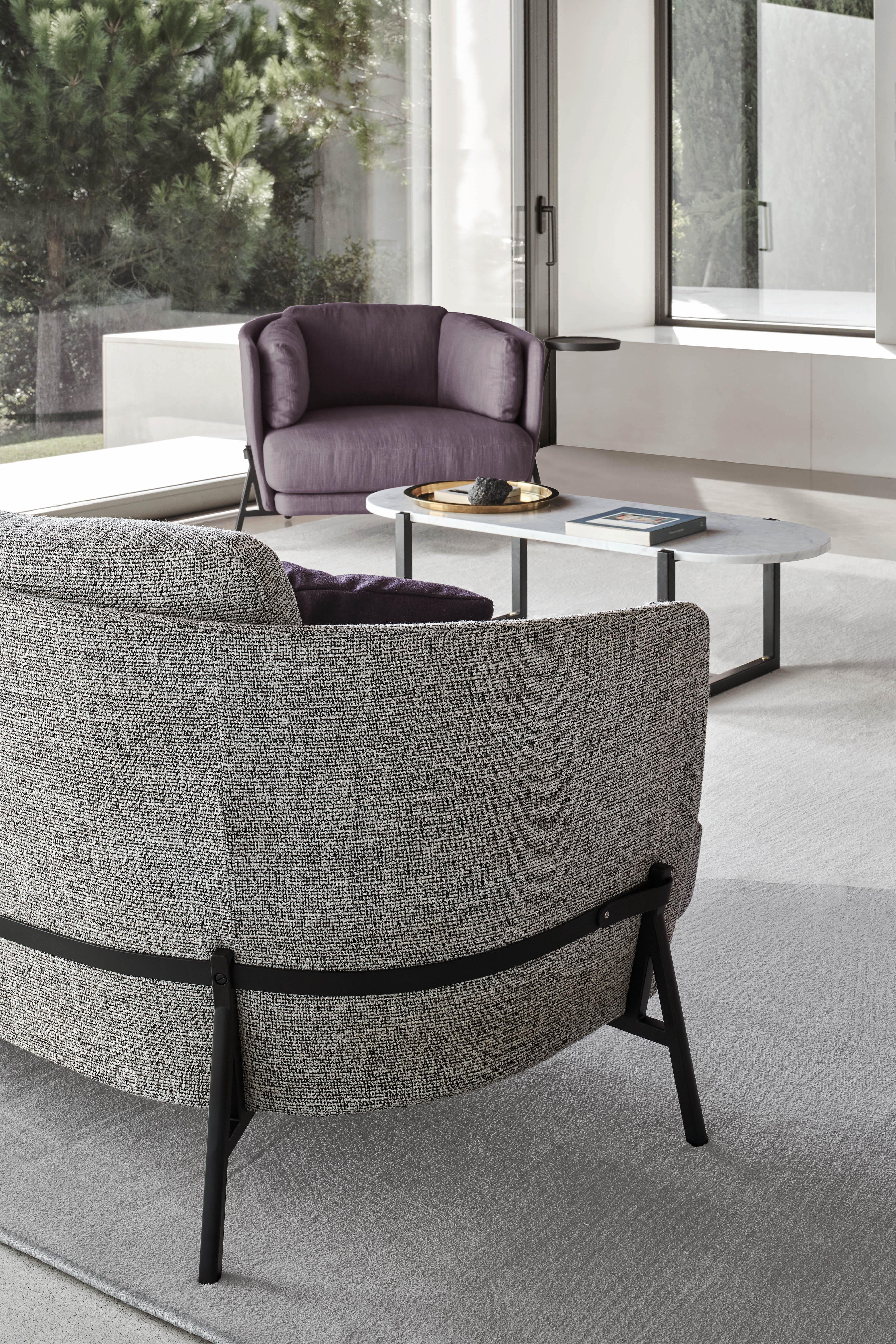 XXIe siècle et contemporain Fauteuil Arflex Cradle Love Cushion en tissu bouclé gris Neri & Hu en vente