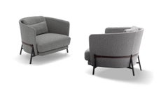 Arflex Cradle Standard-Sessel aus grauem Boucle-Stoff mit schwarzen Beinen von Neri & Hu