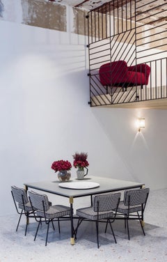 Arflex Elettra Chair in Vega Fabric with Black Metal Base by B.B.P.R