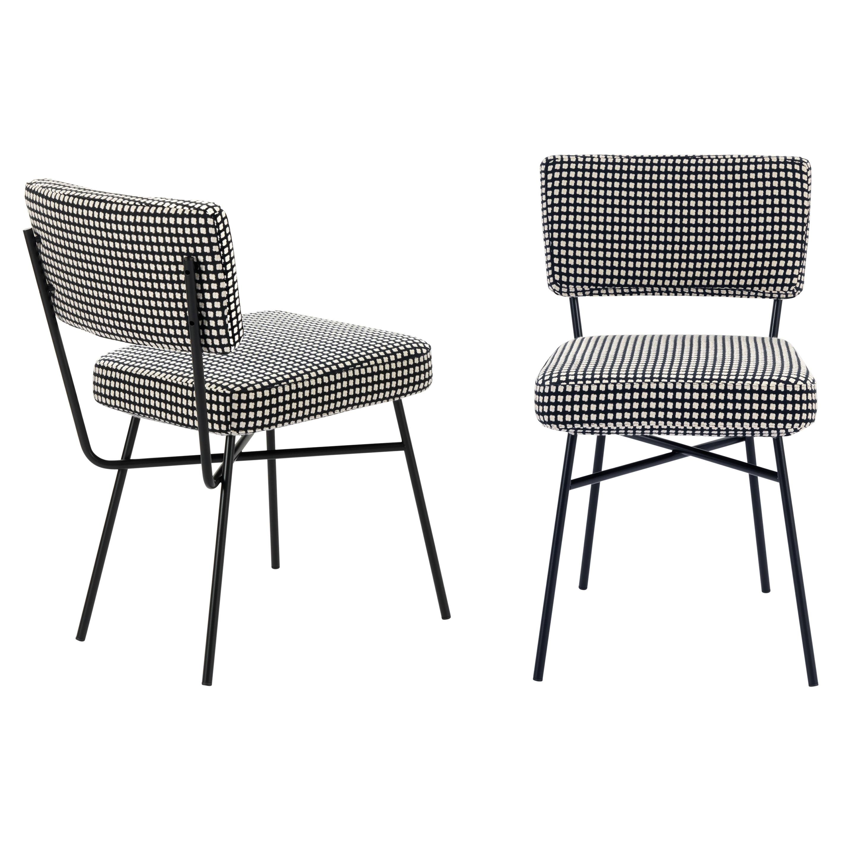 Arflex Elettra Chair in Vega Fabric with Black Metal Base by B.B.P.R