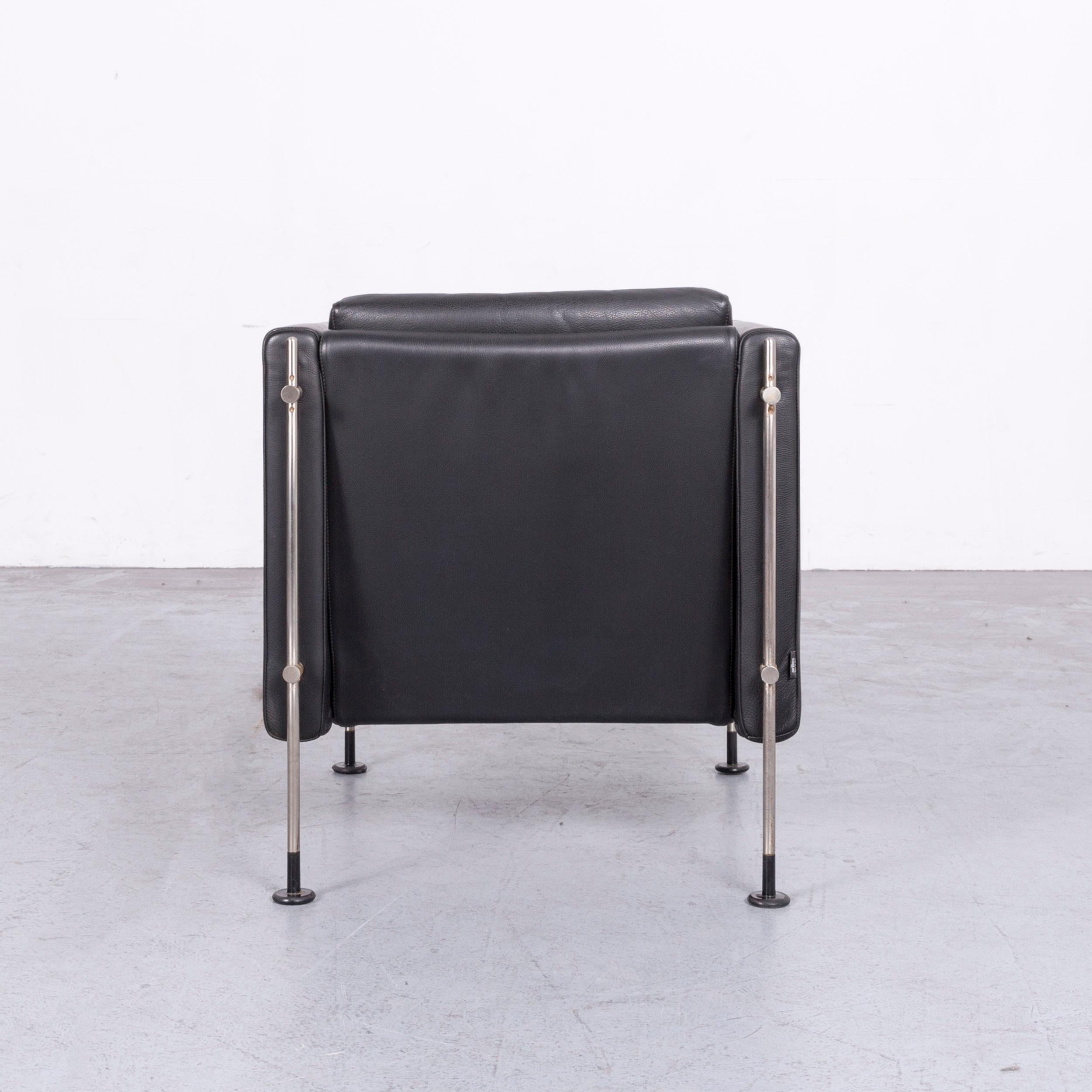 Contemporary Arflex Felix Leather Armchair Black One-Seat Chair