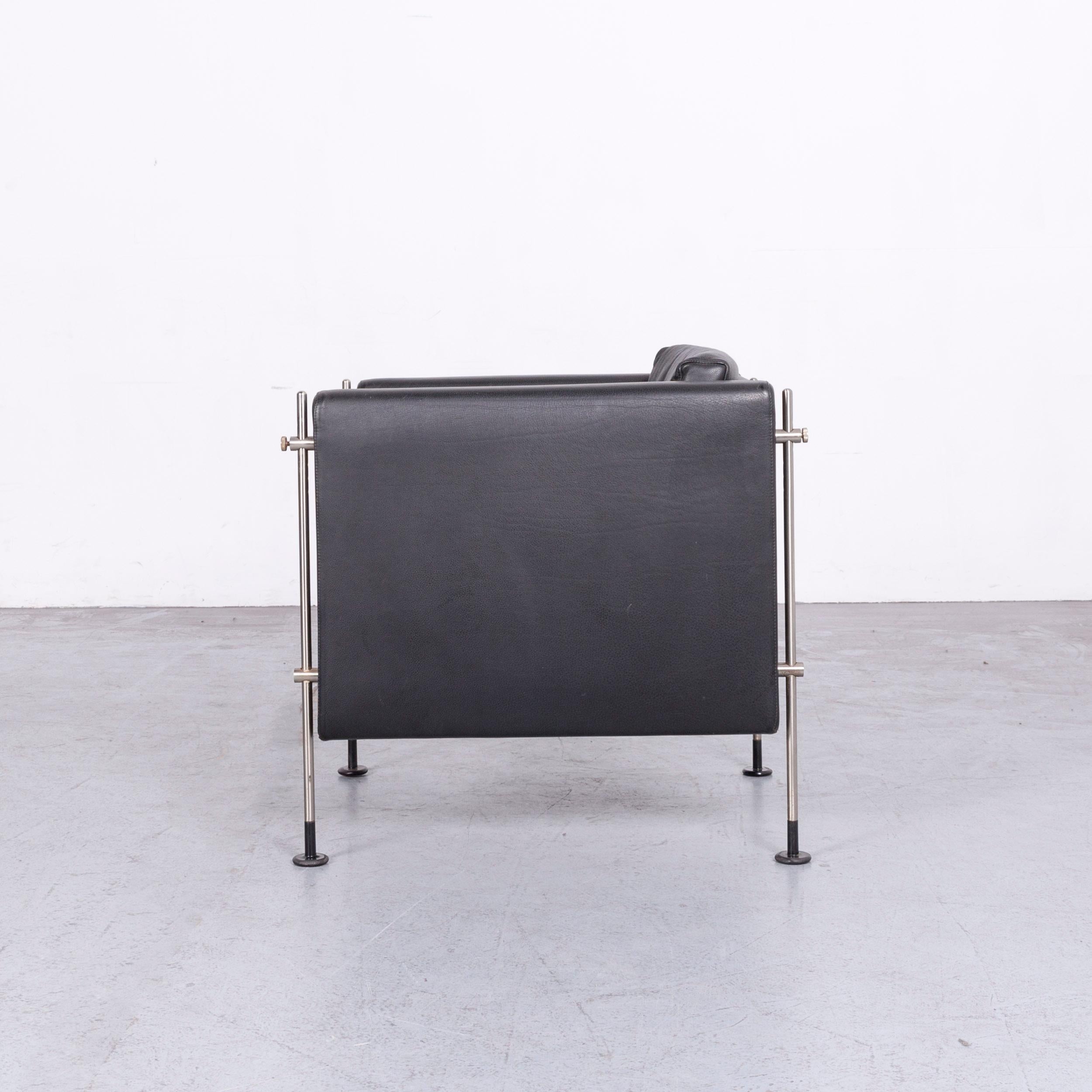 Arflex Felix Leather Armchair Black One-Seat Chair 1