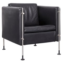 Arflex Felix Leather Armchair Black One-Seat Chair