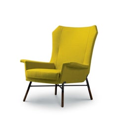 Arflex Giulietta Armchair in Lama Fabric with Walnut Base by BBPR