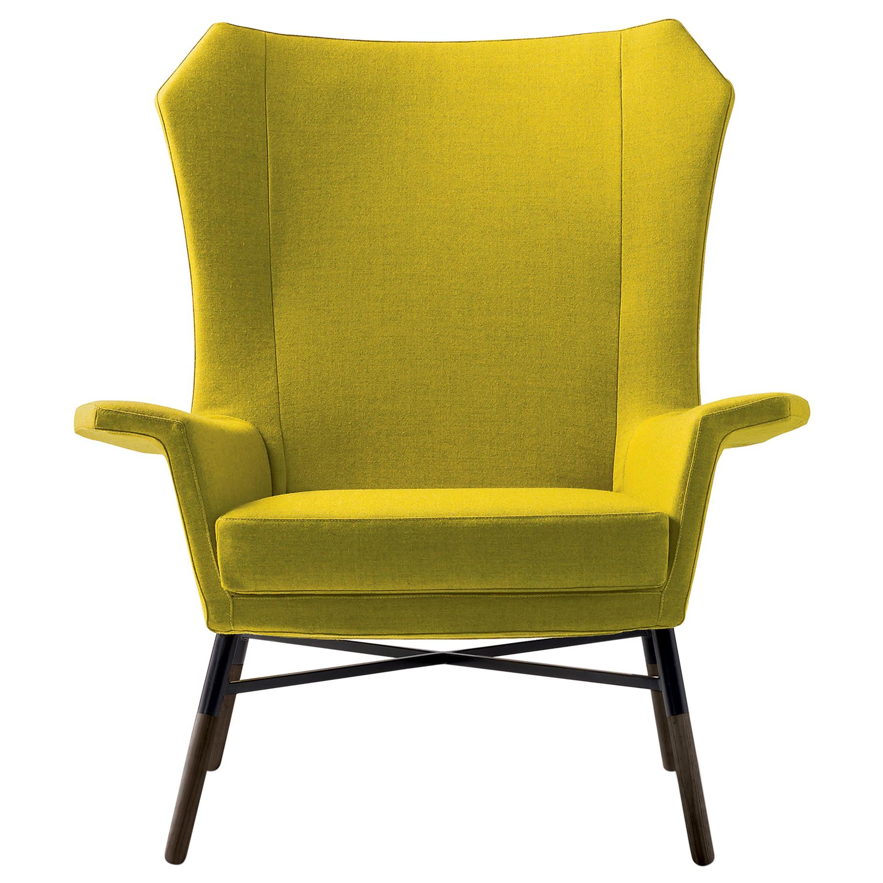 Arflex Giulietta Armchair in Lama Fabric with Walnut Base by BBPR For Sale