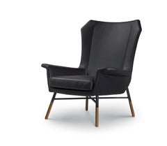 Arflex Giulietta Armchair in Leather Giada with Oak Base by BBPR