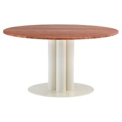 Arflex 'Goya' Dining Table in Lacquered Metal and Red Travertine