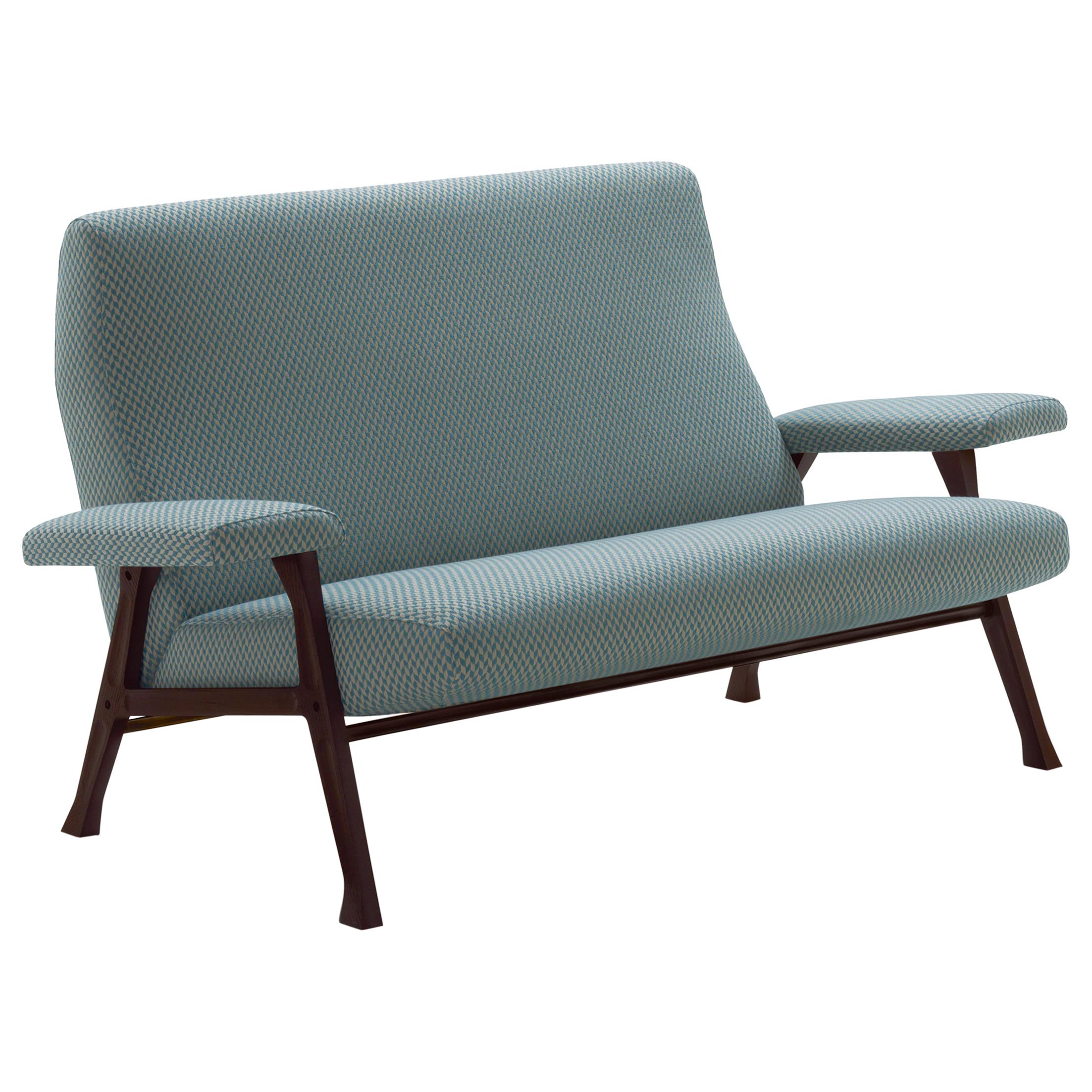 Arflex Hall Sofa in Barre Fabric and Wood Legs by Roberto Menghi