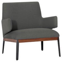 Arflex Hug Armchair with Low Backrest in Grey Fabric by Claesson Koivisto Rune