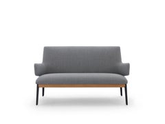 Arflex Hug Love Seat Low Backrest & Armrest in Gun Metal Grey by Roberto Menghi