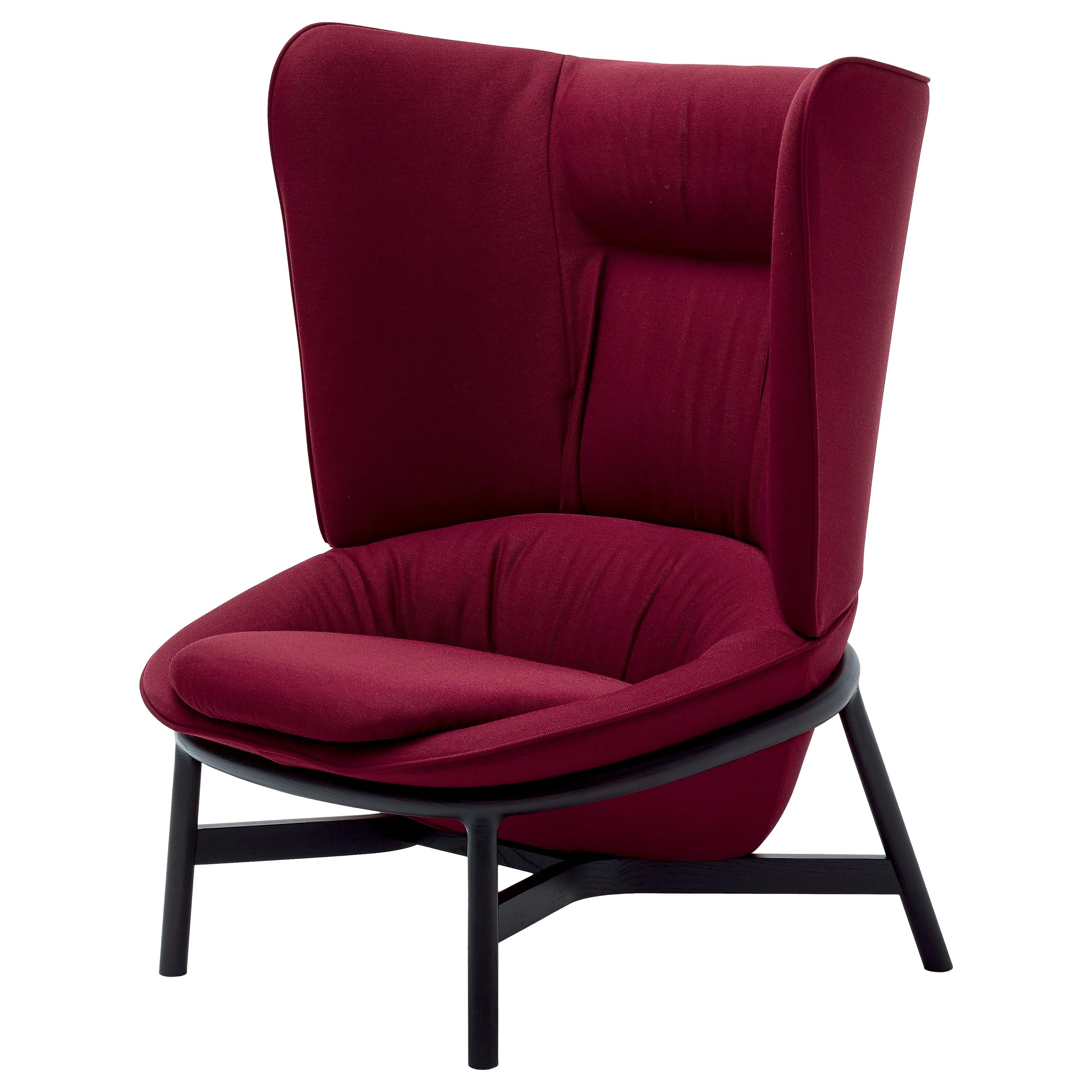 Arflex Ladle Sessel mit hoher Rückenlehne aus rotem Etoile-Stoff von Luca Nichetto