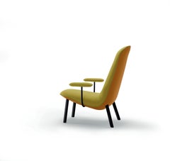 Arflex Leafo Armchair in Hero Fabric with Black Stained Wood Base by Jaime Hayon