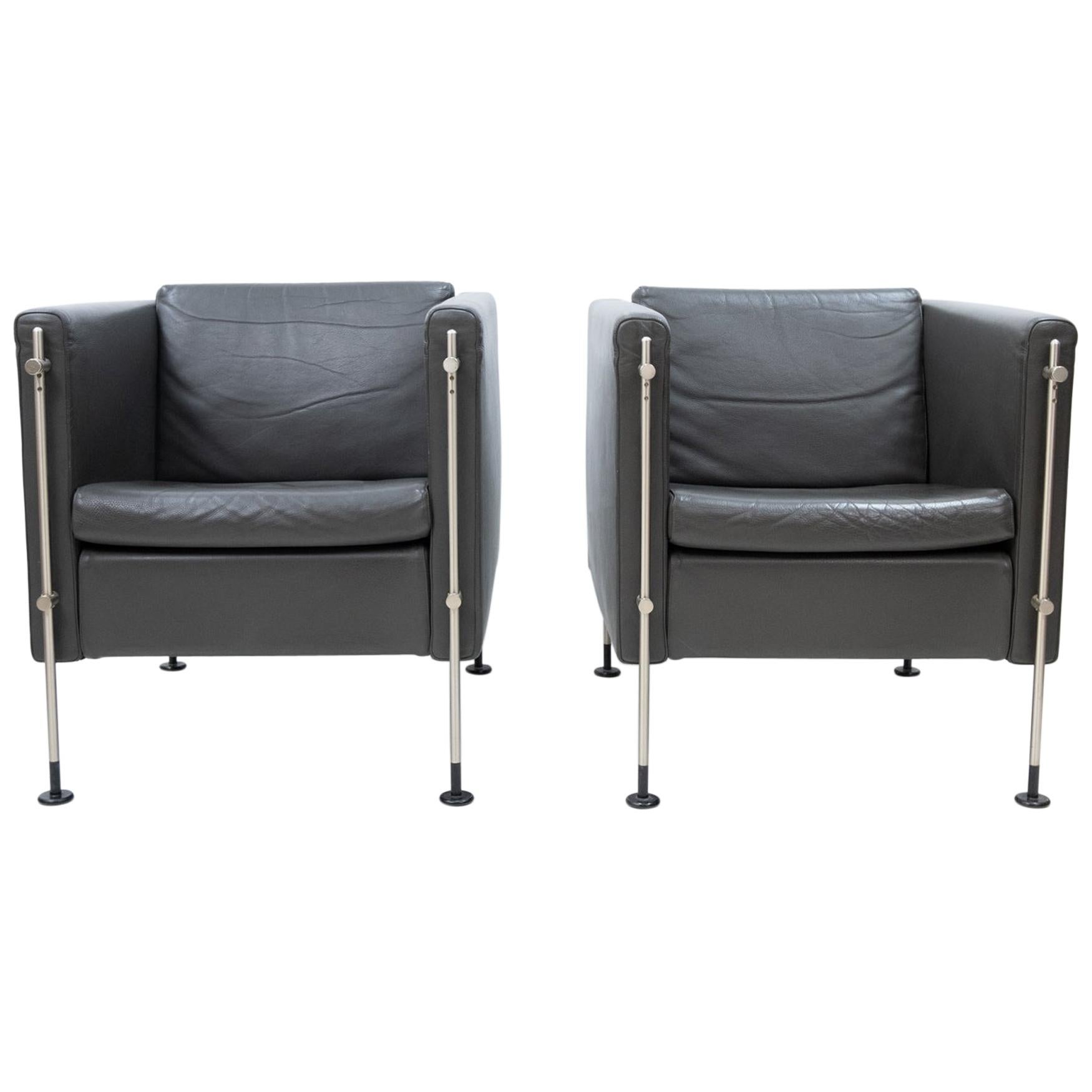 Arflex Leather Lounge Chairs Model Felix