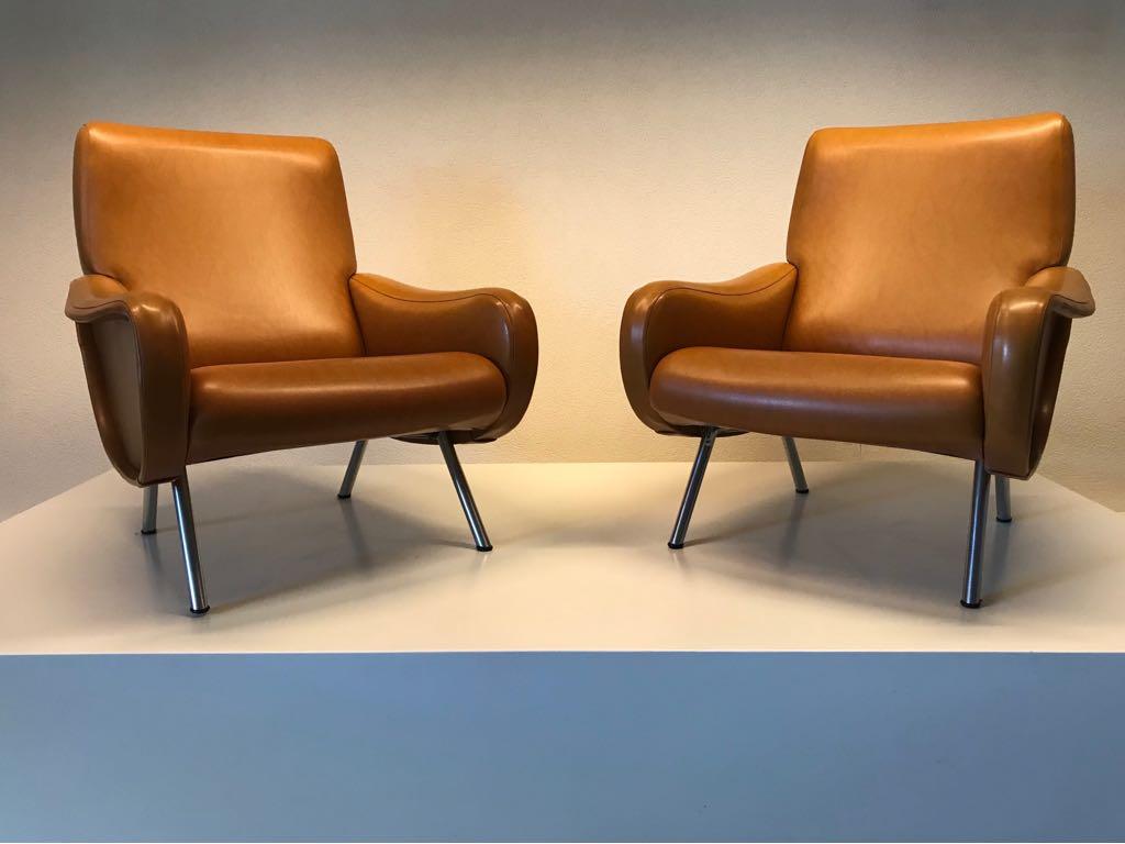 Mid-Century Modern Arflex Marco Zanuso Armchairs