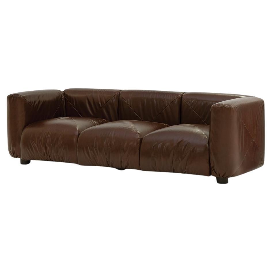 Arflex Marius&Marius Three-seater Sofa in Leather by Mario Marenco For Sale