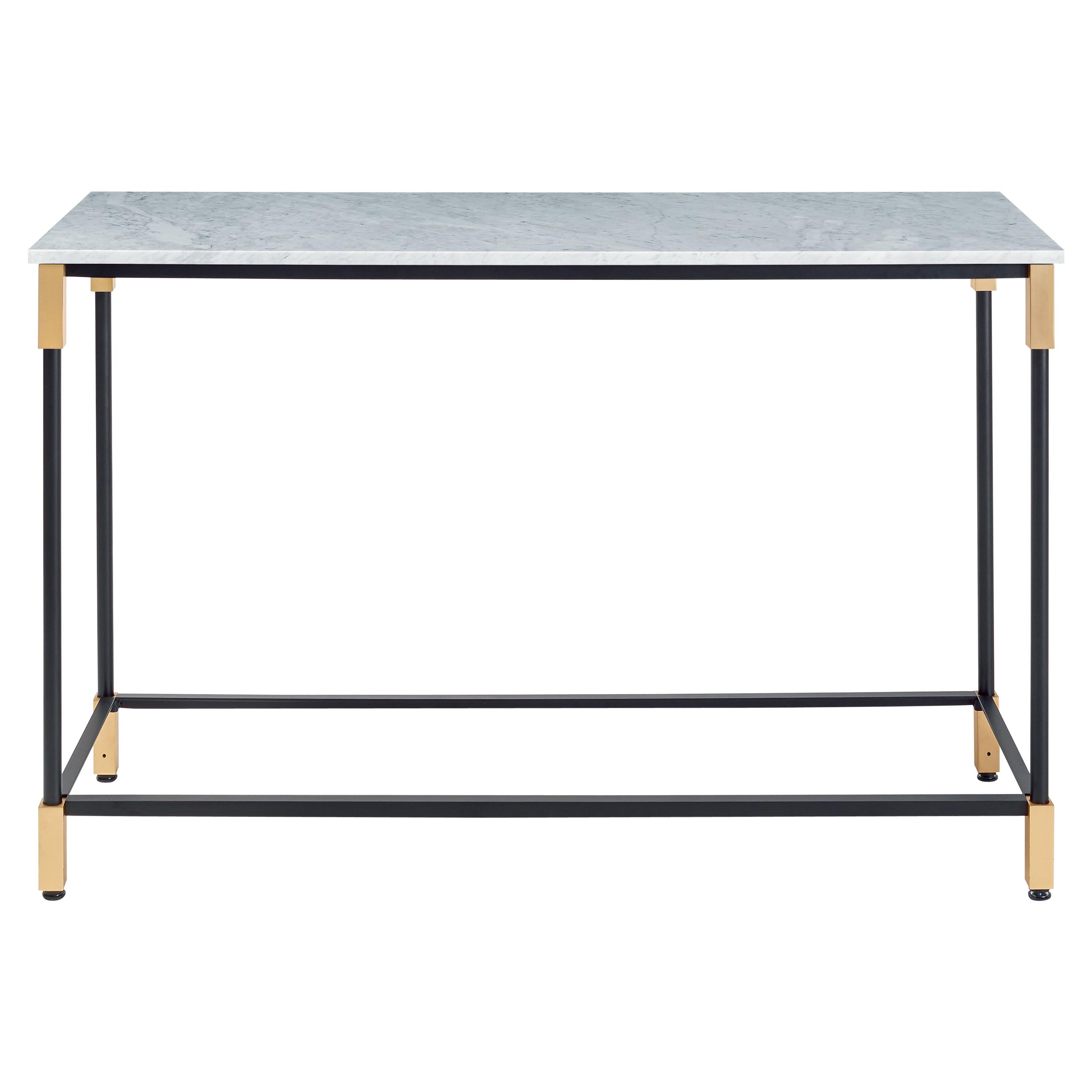 Arflex Match Console Table with Marble Top & Metal Legs by Bernhardt & Vella For Sale