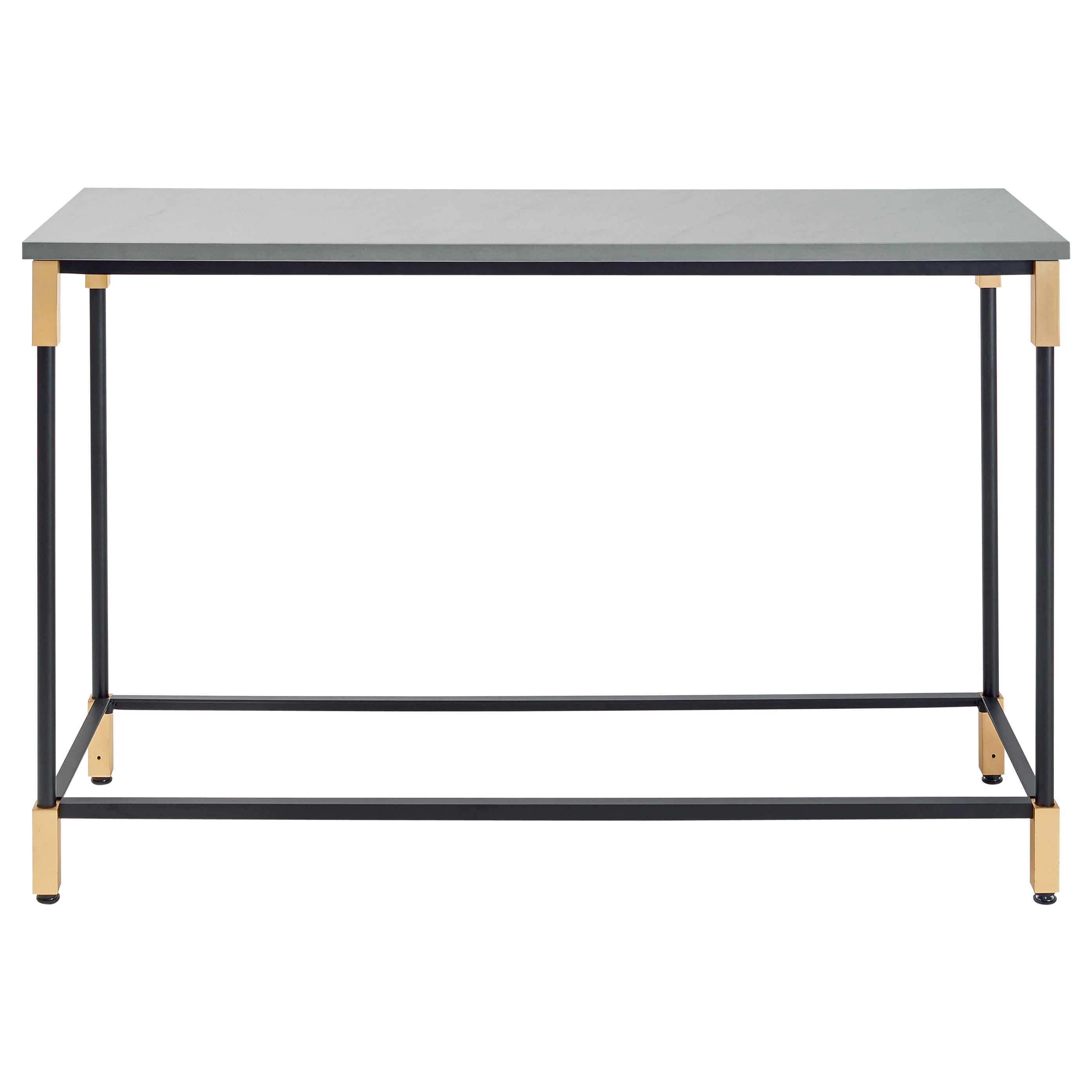 Arflex Match Console Table with Quarzite Silver Marble Top by Bernhardt & Vella For Sale