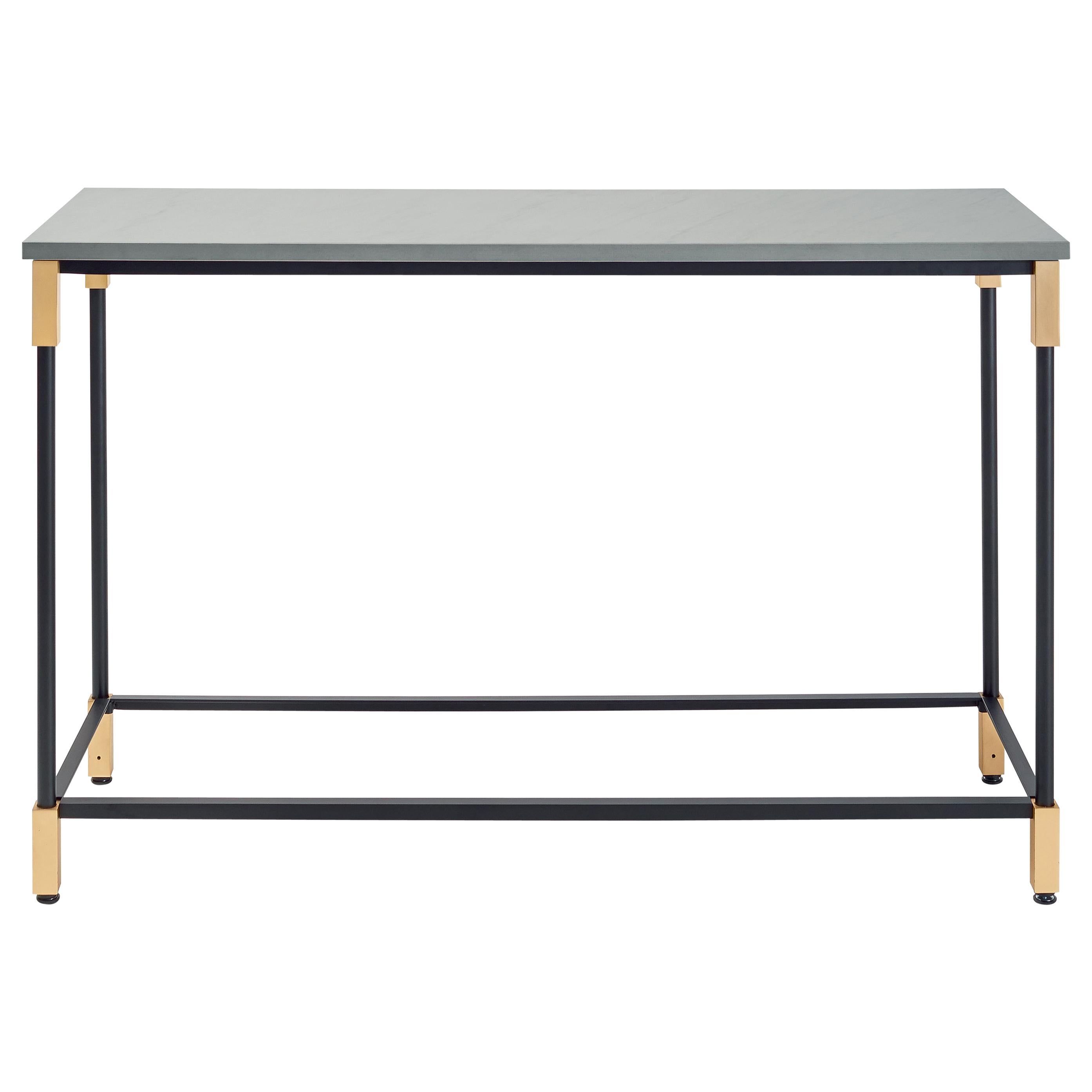 Tavolo Consolle Arflex Match con piano in marmo Quarzite Silver di Bernhardt & Vella