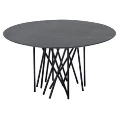 Arflex Octopus 80cm Table in Marquinia Marble with Black Base by Carlo Colombo