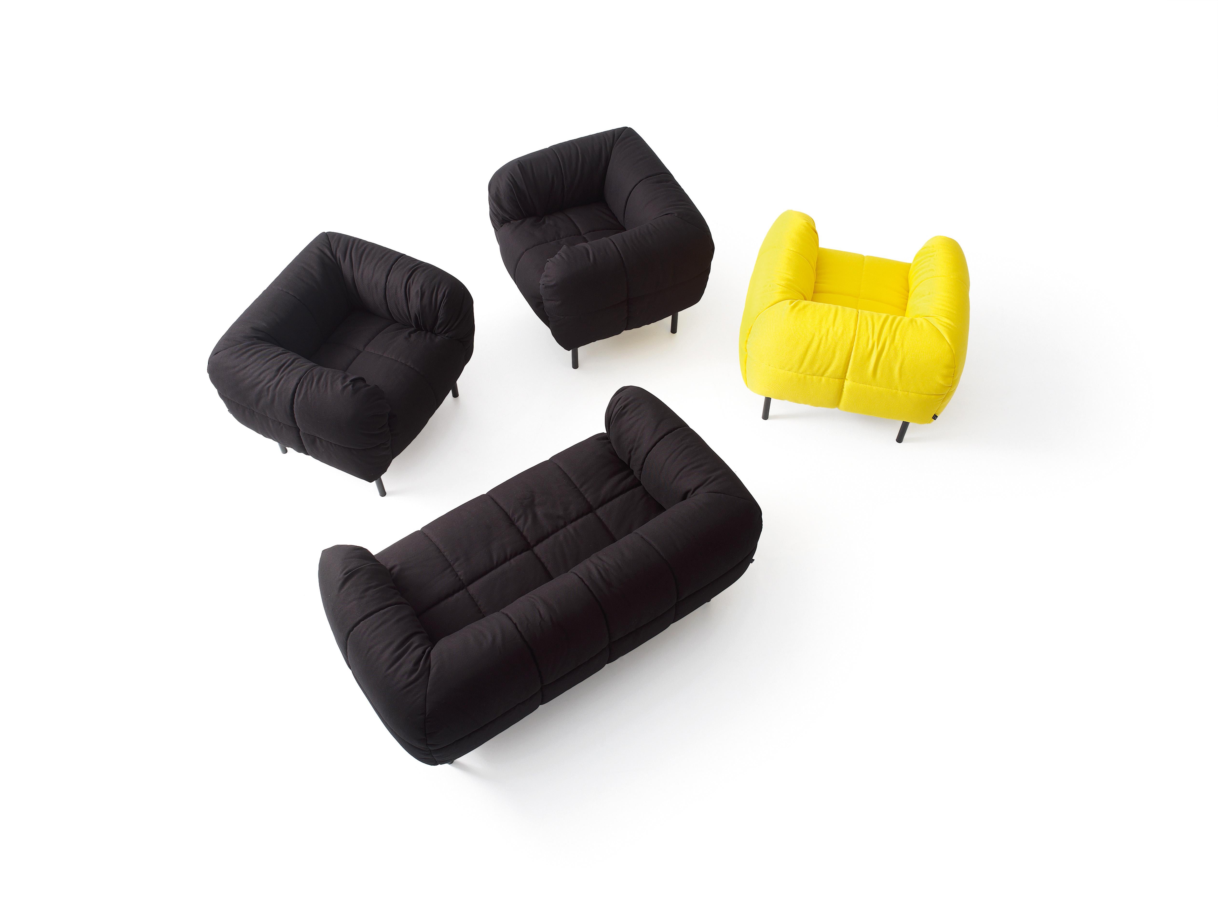 Modern Arflex Pecorelle Armchair in Denver Fabric and Black Fur Corners by Cini Boeri For Sale