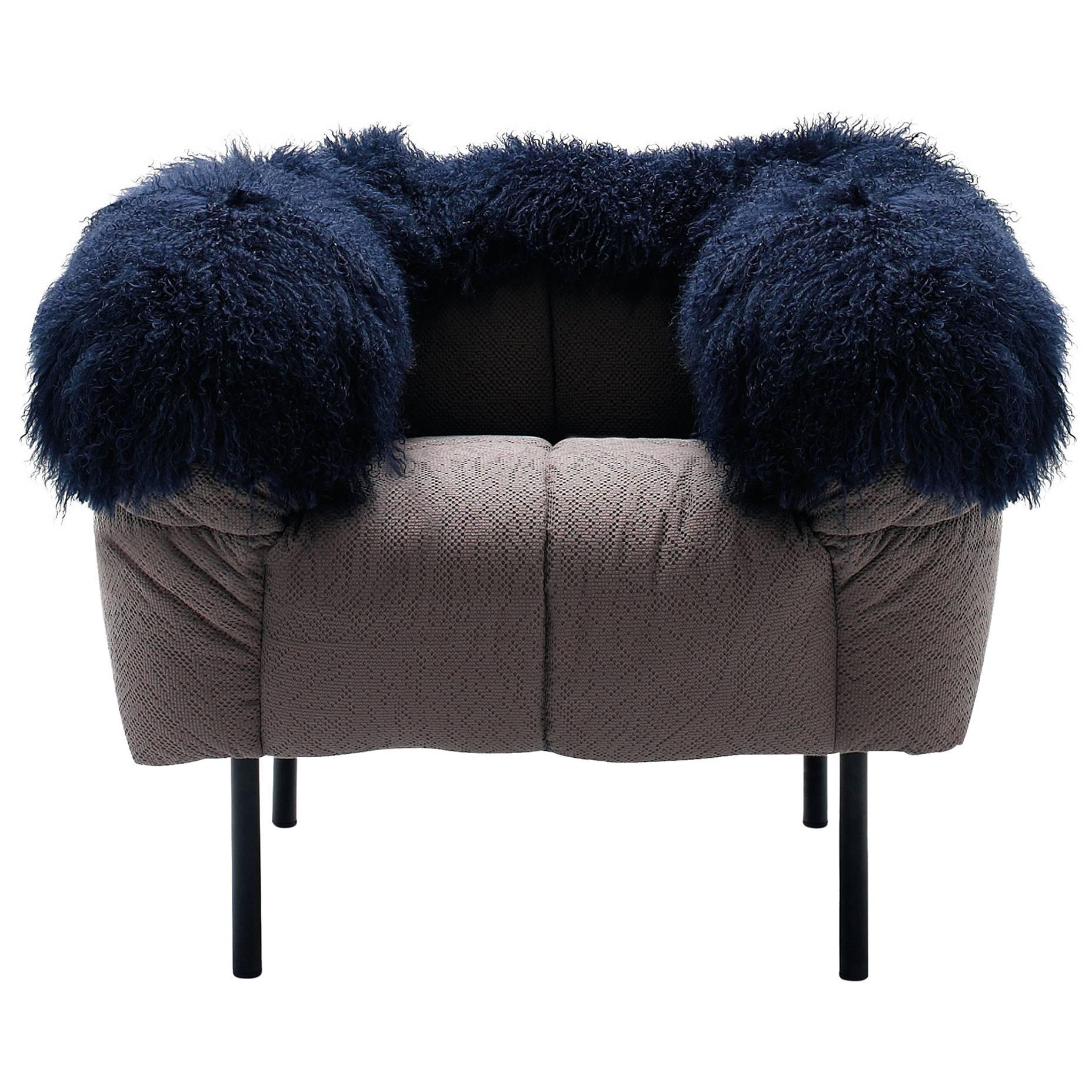 Arflex Pecorelle Armchair w/ Fur by Cini Boeri For Sale