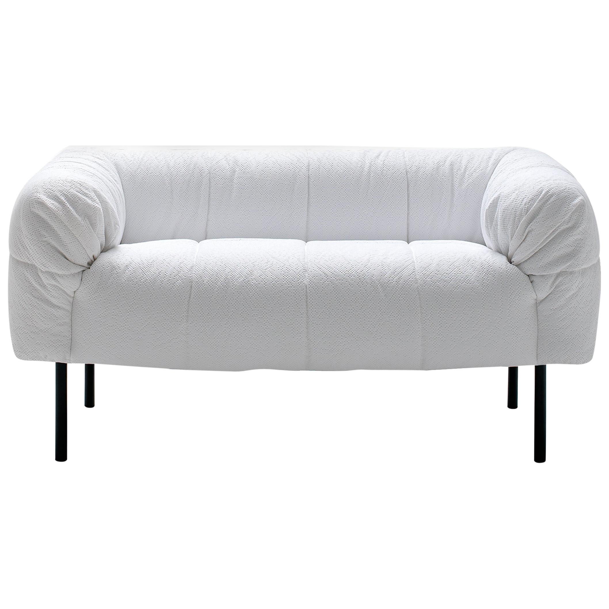 Arflex Pecorelle Sofa in Denver Fabric with Black Metal Legs by Cini Boeri For Sale