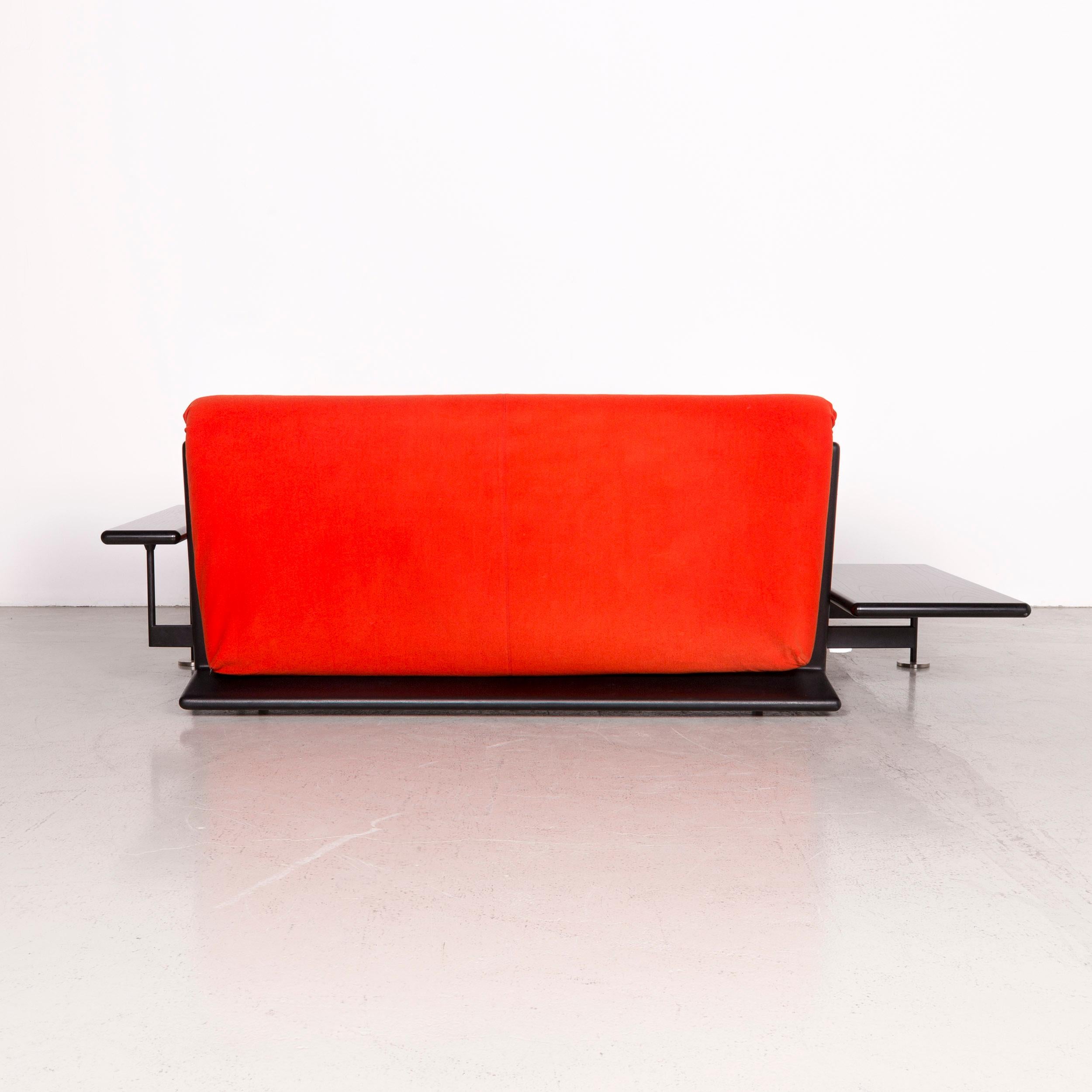Arflex Pepper Designer Fabric Sofa Red by Guido Rosati Two-Seat Sofa Bed 3