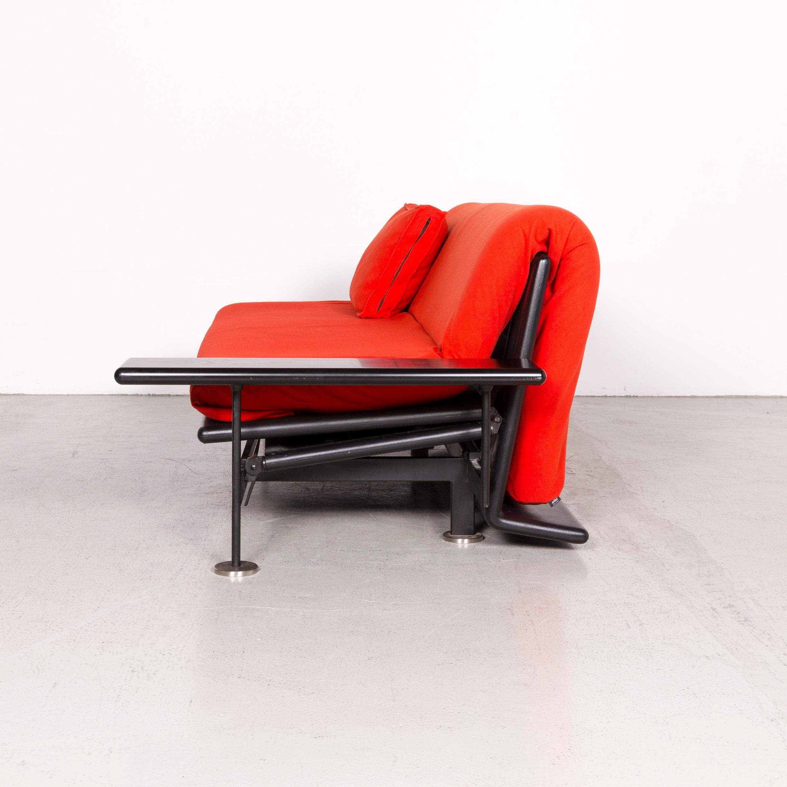 Arflex Pepper Designer Fabric Sofa Red by Guido Rosati Two-Seat Sofa Bed 4