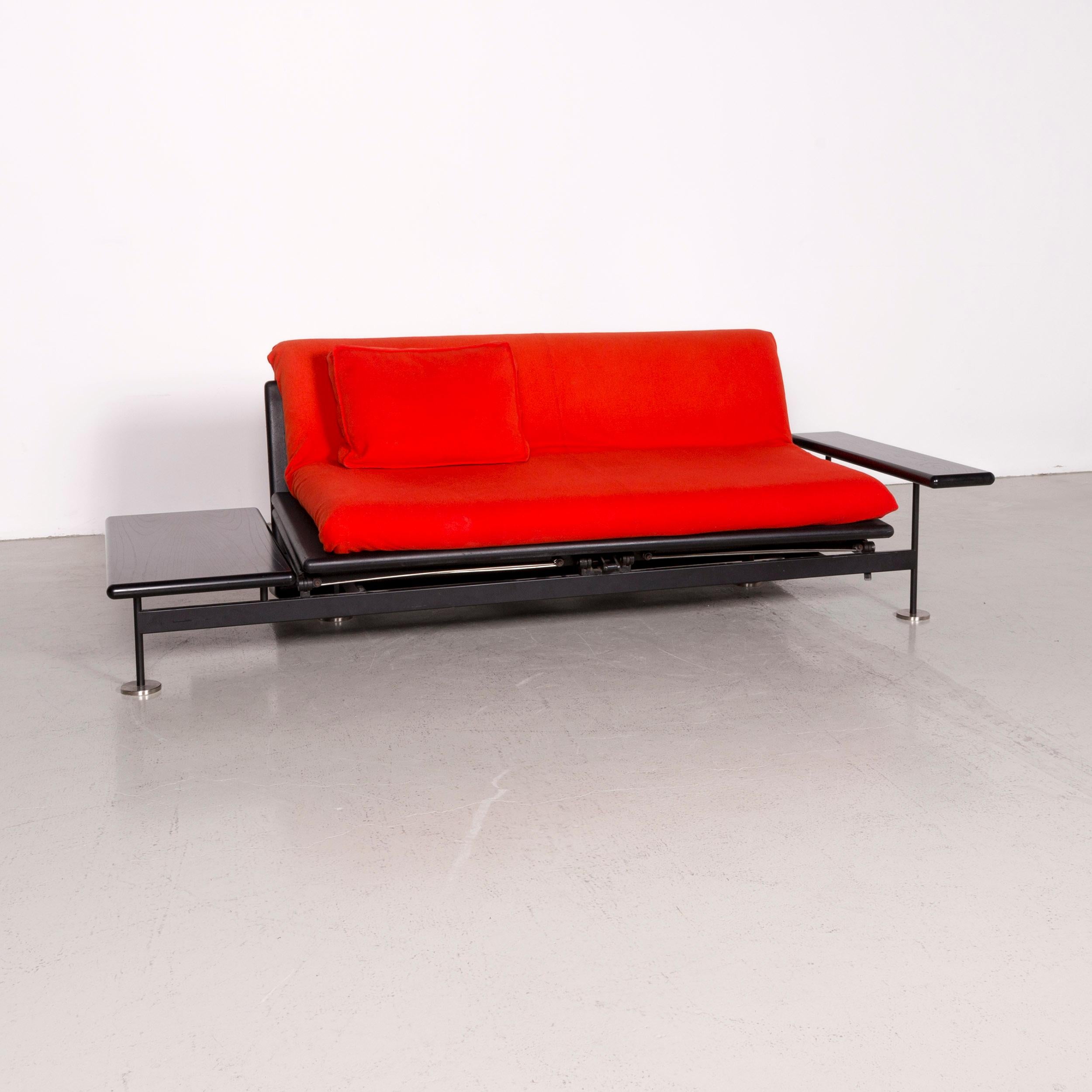 We bring to you an Arflex Pepper designer fabric sofa red by Guido Rosati two-seat sofa bed.

Product measurements in centimeters:

Depth 110
Width 245
Height 85
Seat-height 45
Rest-height 50
Seat-depth 60
Seat-width 170
Back-height