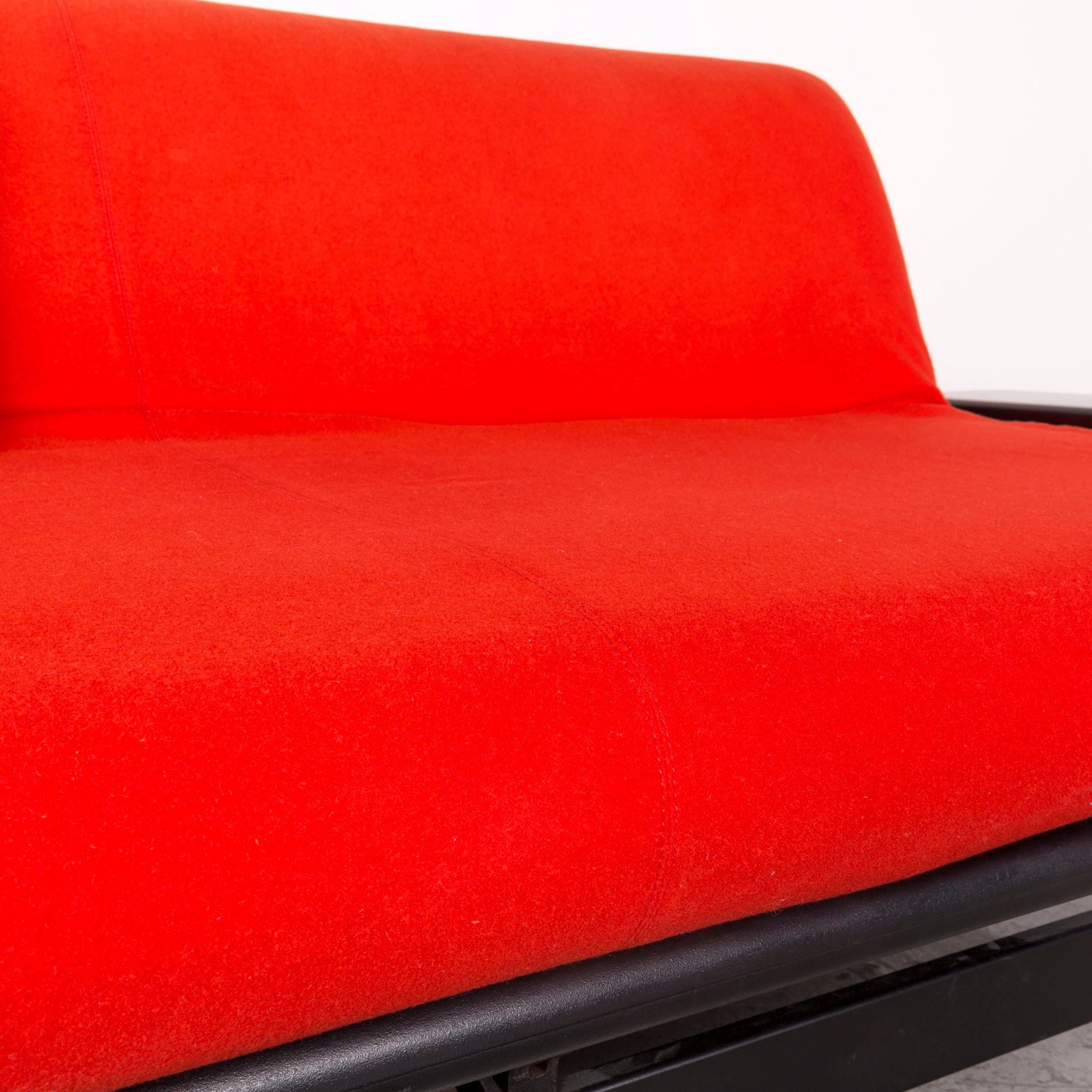 European Arflex Pepper Designer Fabric Sofa Red by Guido Rosati Two-Seat Sofa Bed