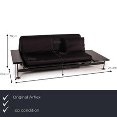 Arflex Pepper Fabric Sofa Bed Black Three-Seater Sofa Couch