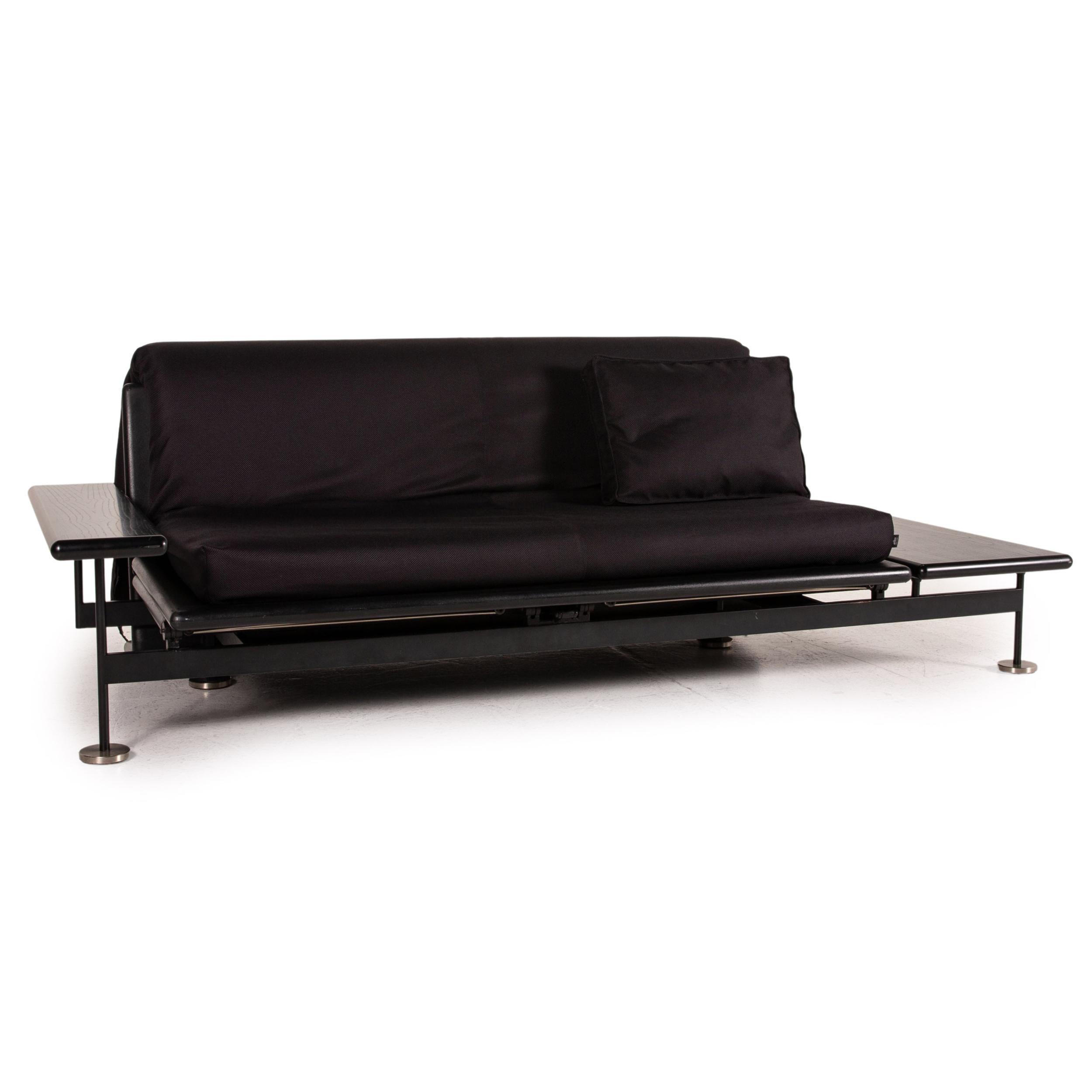 Arflex Pepper Fabric Sofa Bed Black Three-Seater Sofa Couch In Good Condition In Cologne, DE