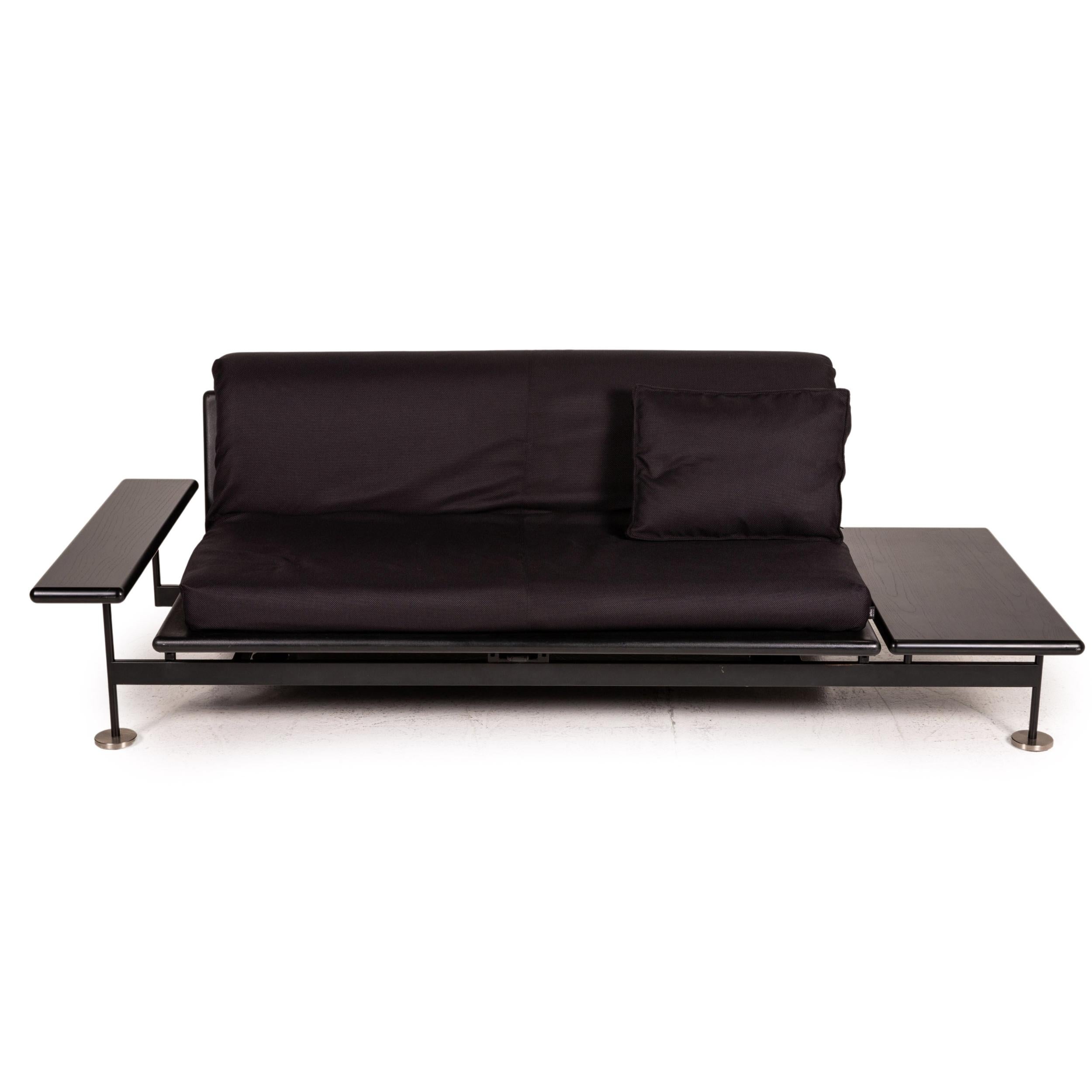 Contemporary Arflex Pepper Fabric Sofa Bed Black Three-Seater Sofa Couch