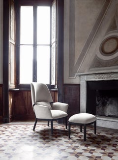 Arflex Serena Armchair in Gamma Fabric with Wenge Stained Legs by Luca Nichetto