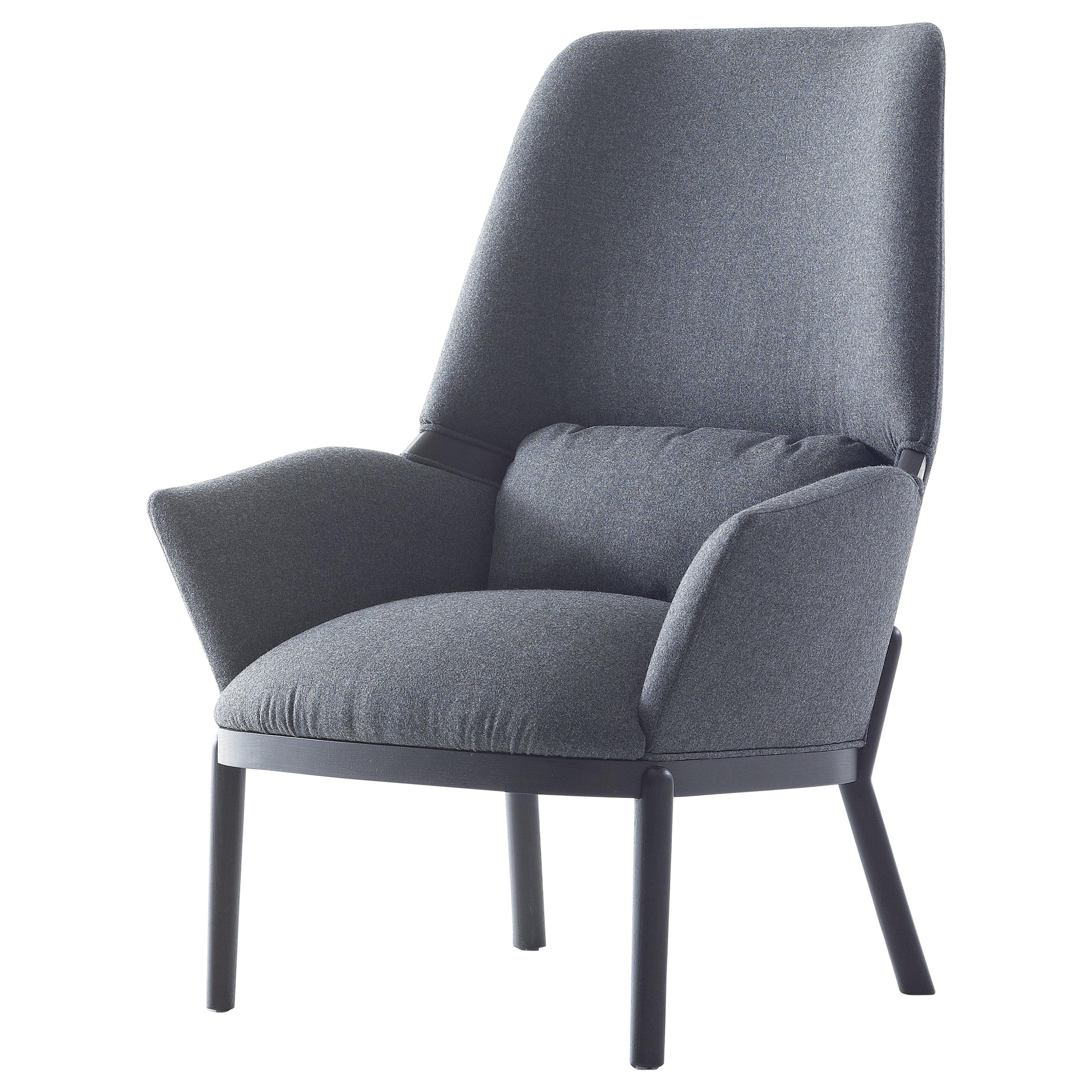 Arflex Serena Armchair in Lama Fabric with Wenge Stained Legs by Luca Nichetto For Sale