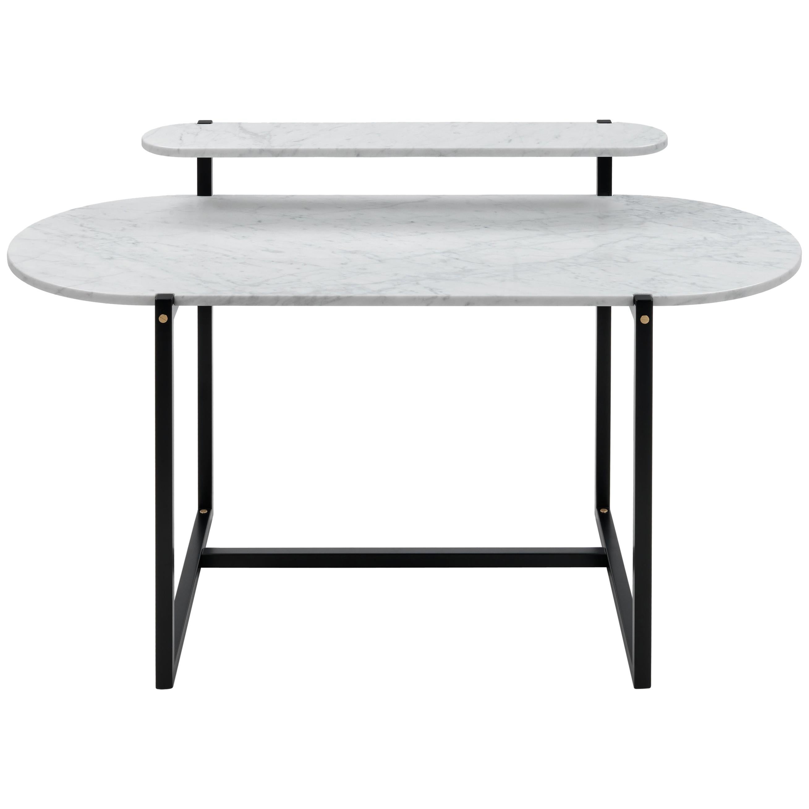 Scrivania Arflex Sigmund con piano in bianco di Carrara e base in metallo di Studio Aai in vendita