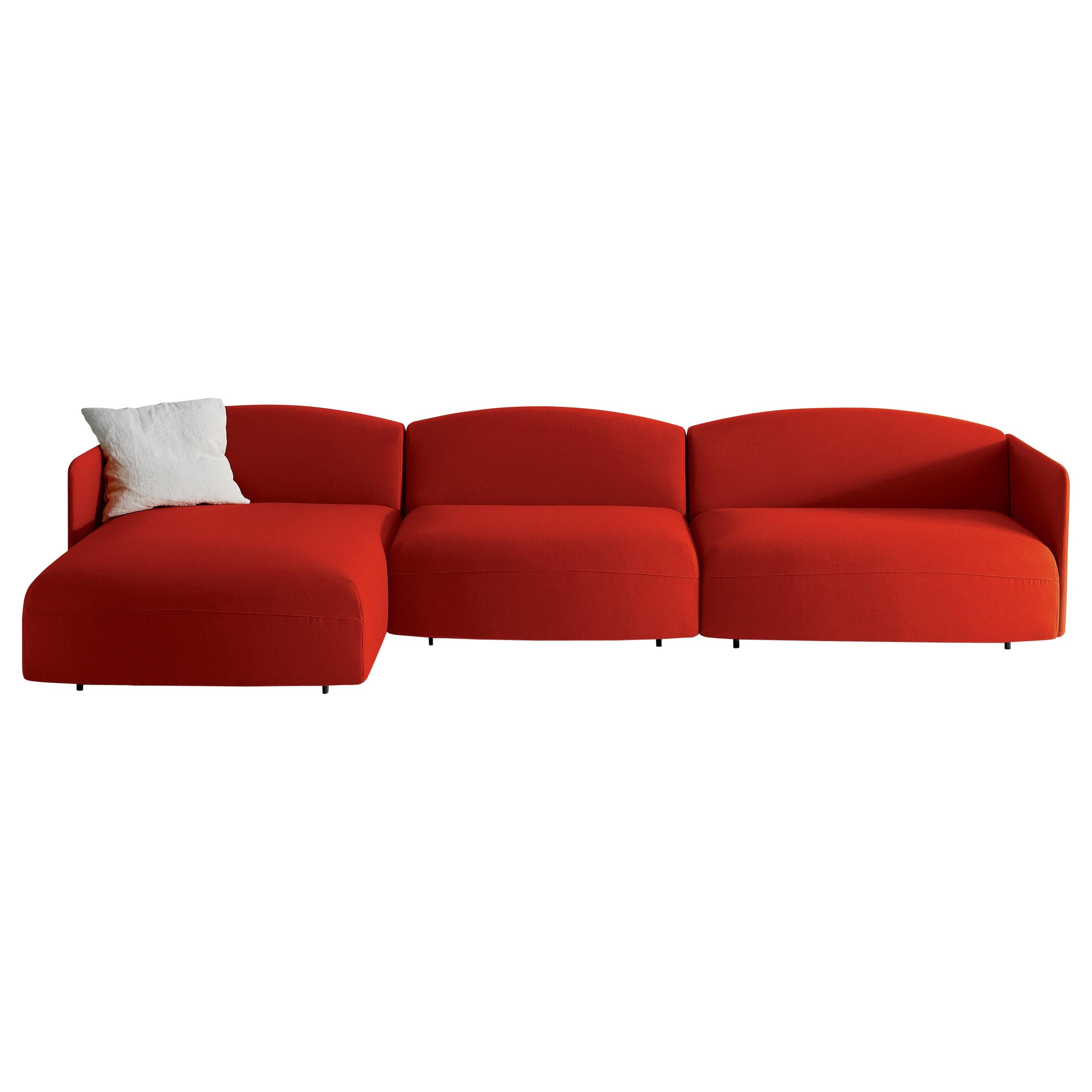 Arflex Soft Beat Sofa SB03 in Red Lama Fabric by Claesson Koivisto Rune For Sale