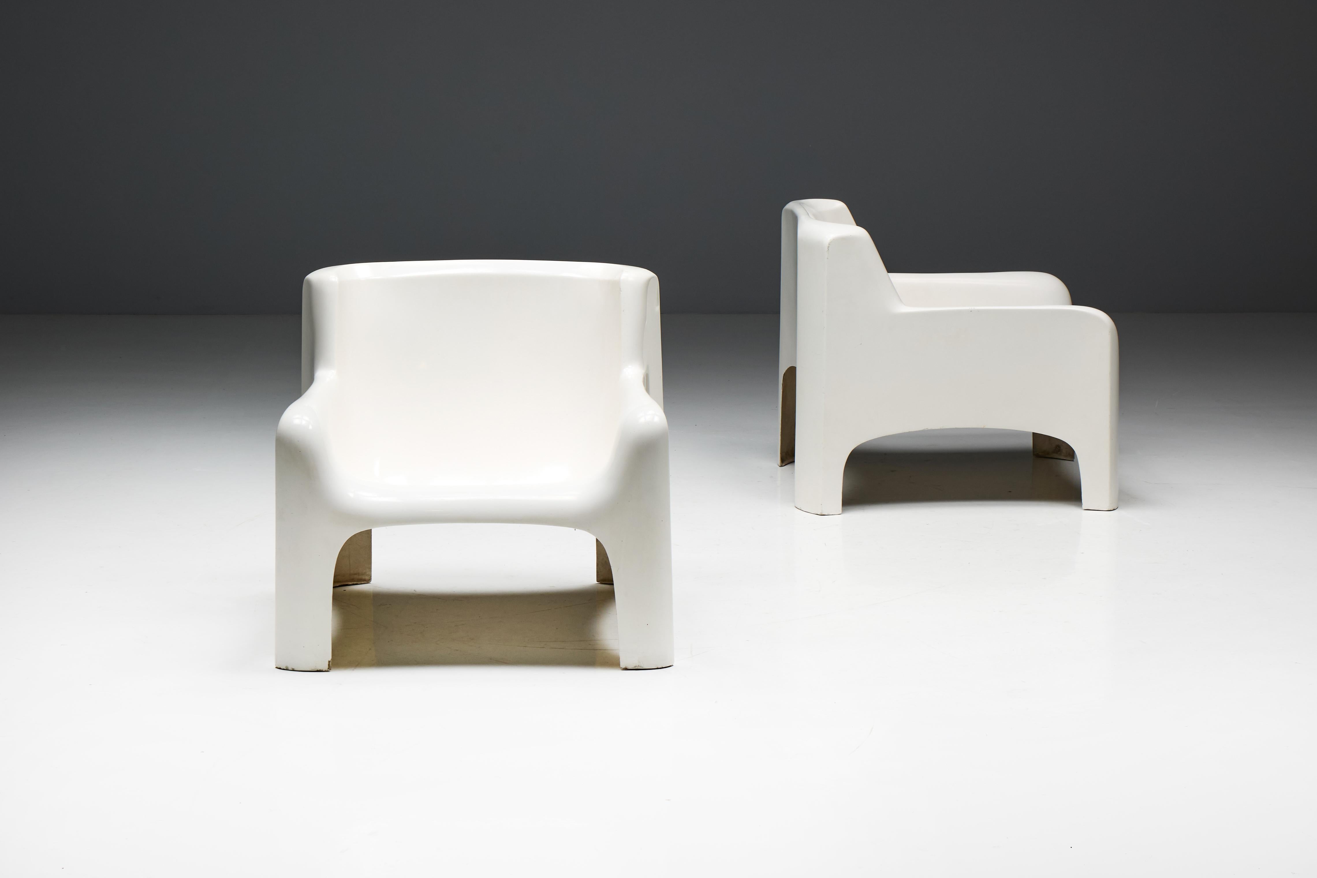 Italian Arflex 'Solar' Lounge Set in Fiberglass by Carlo Bartali, Italy, 1960s For Sale
