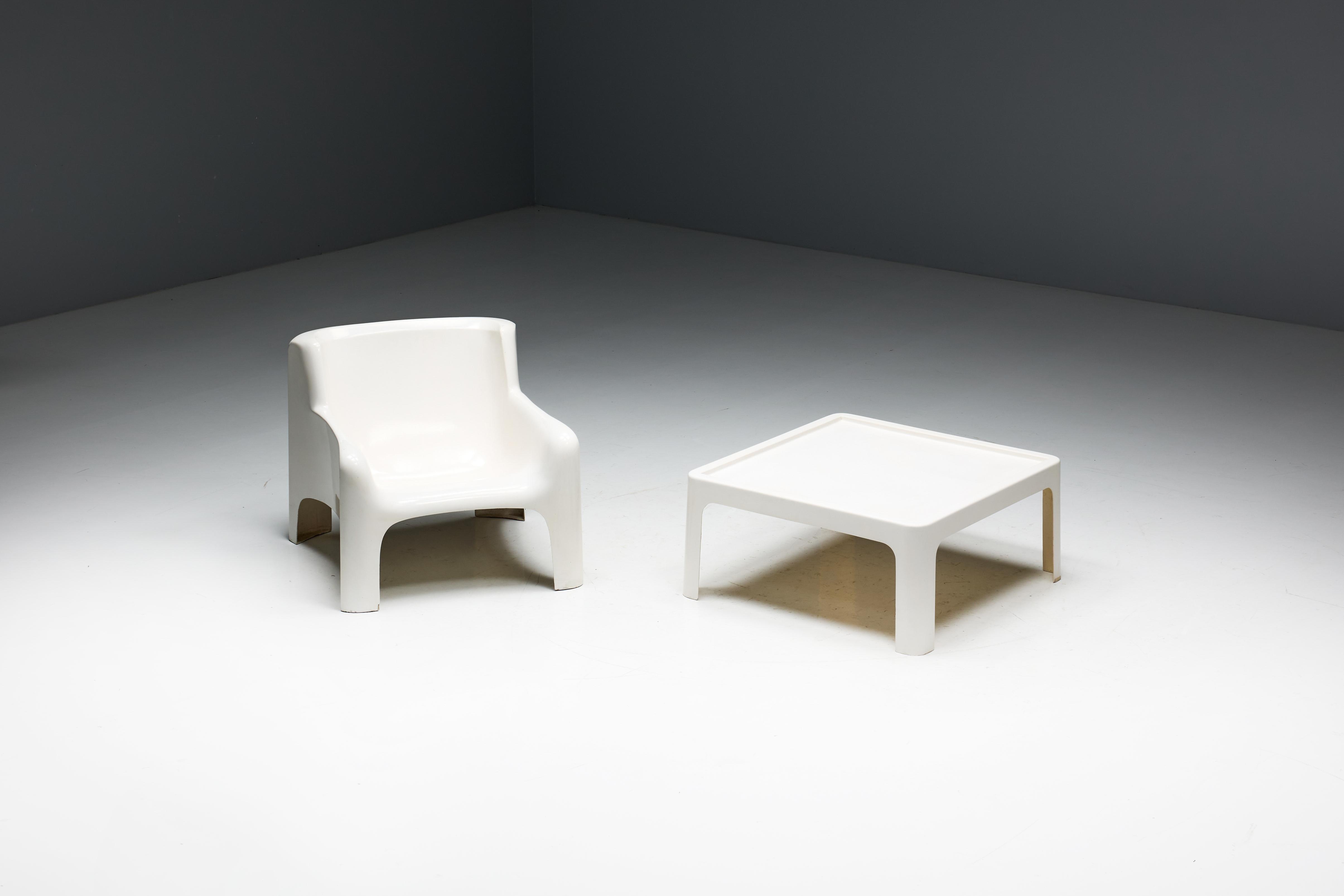 Lacquered Arflex 'Solar' Lounge Set in Fiberglass by Carlo Bartali, Italy, 1960s For Sale