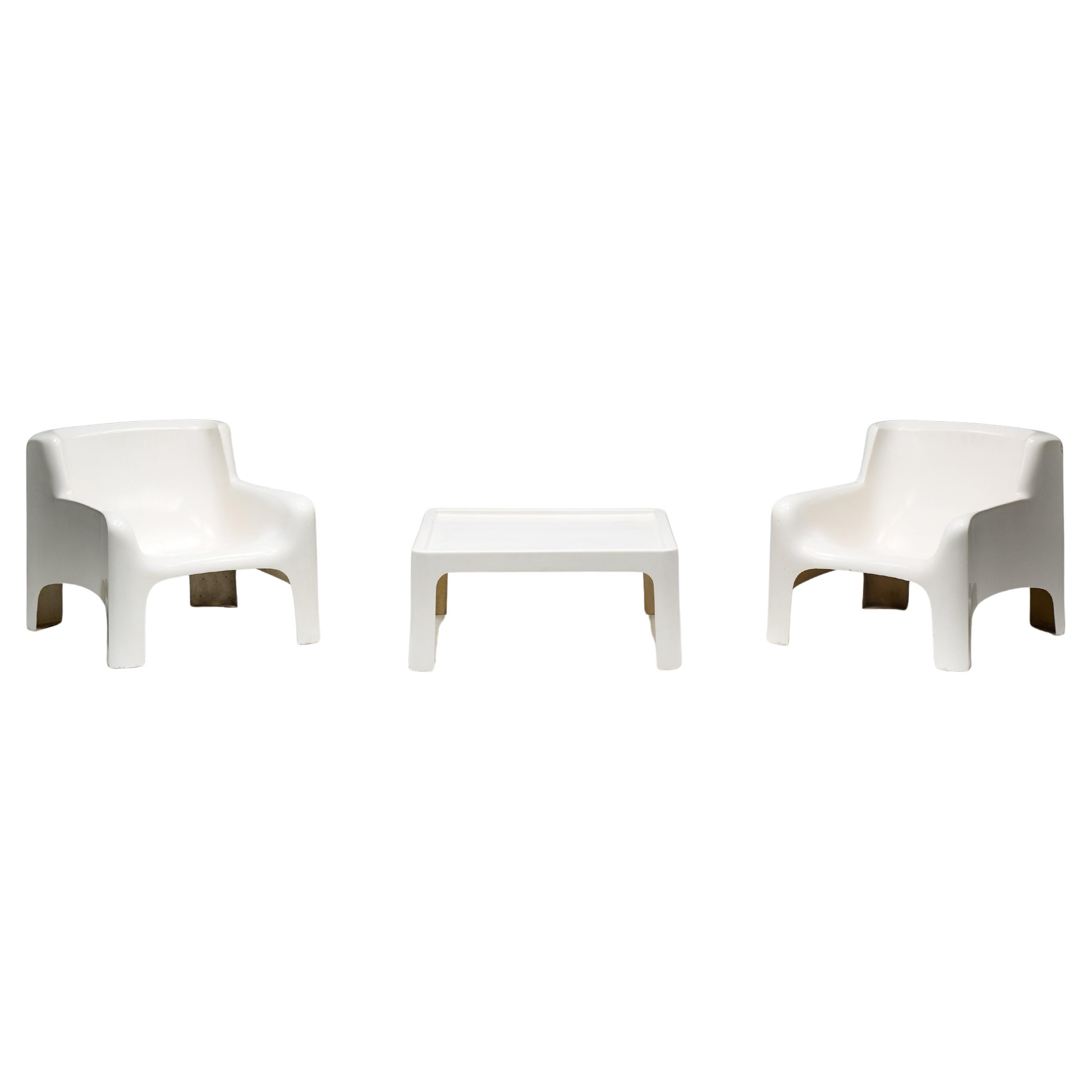 Arflex 'Solar' Lounge Set in Fiberglass by Carlo Bartali, Italy, 1960s