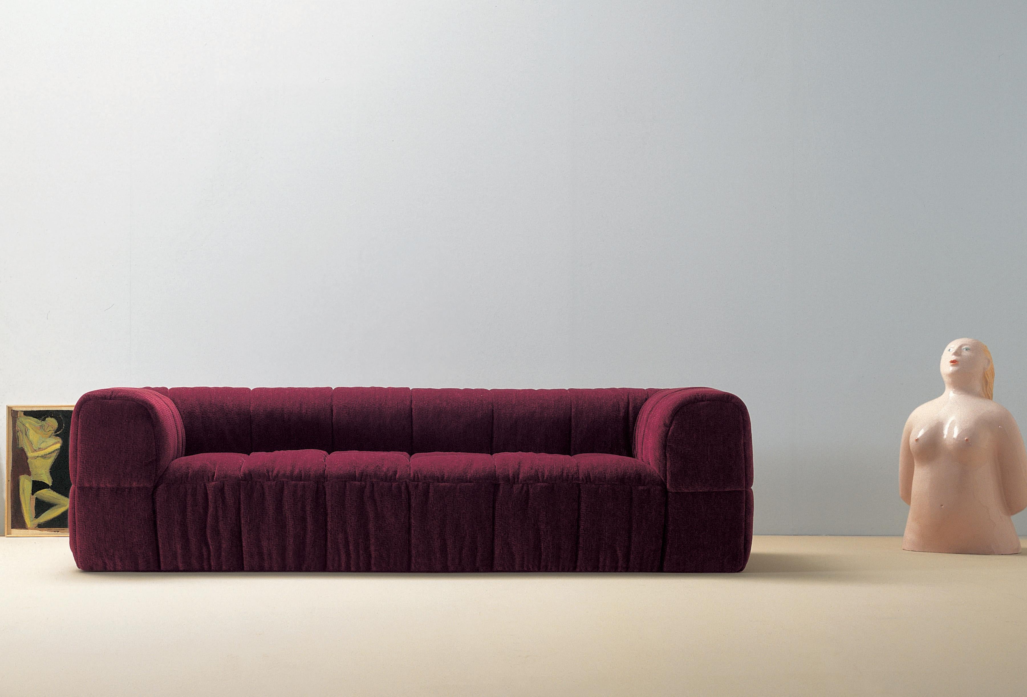 Modulares Sofa S3 von Arflex Strips aus weißem Stoff und Aluminiumfüßen von Cini Boeri im Angebot 7