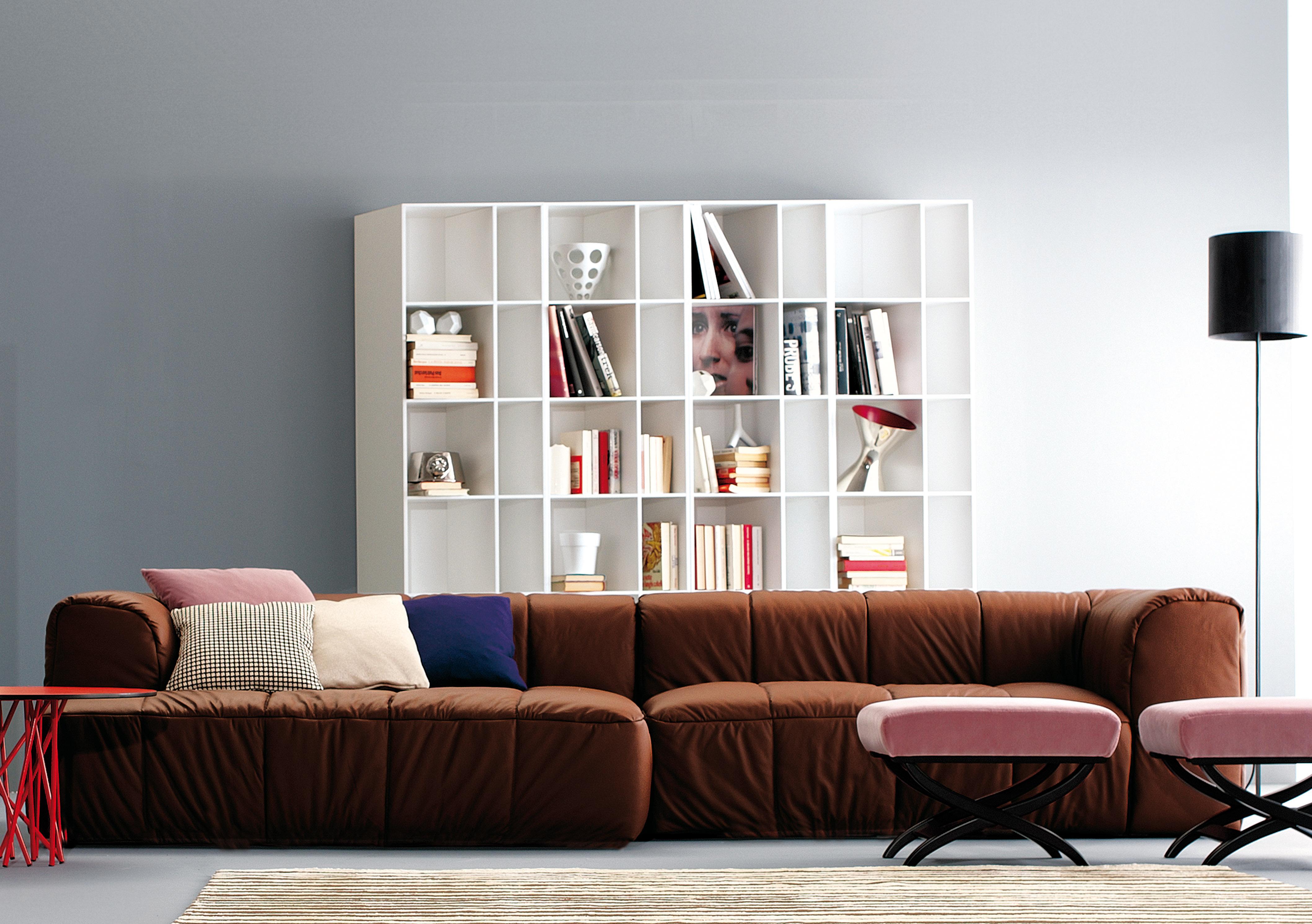 Modulares Sofa S3 von Arflex Strips aus weißem Stoff und Aluminiumfüßen von Cini Boeri im Angebot 9