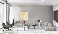 Sofá Modular Arflex Strips S3 en Tejido Blanco y Pies de Aluminio by Cini Boeri