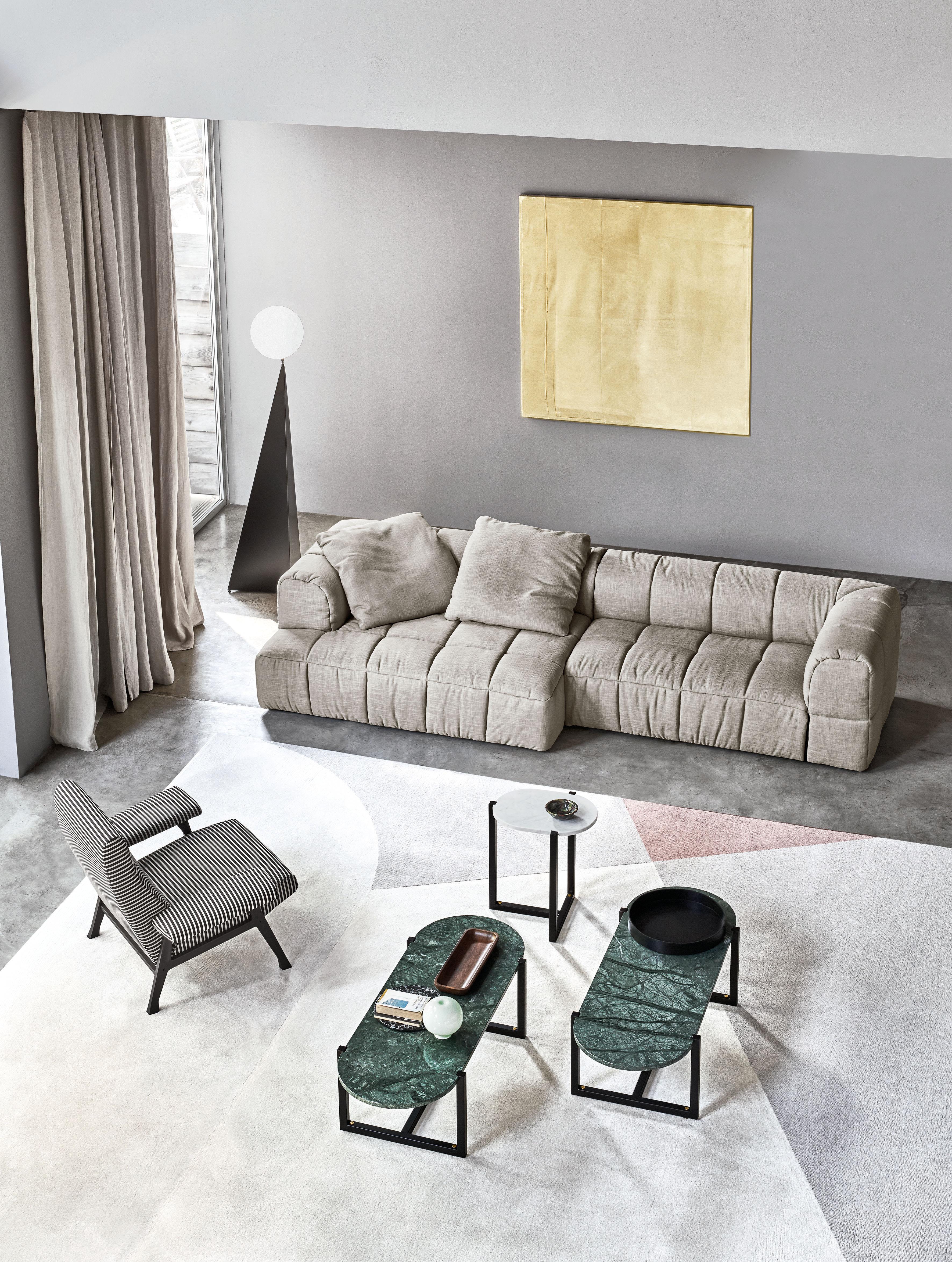 Modulares Sofa S3 von Arflex Strips aus weißem Stoff und Aluminiumfüßen von Cini Boeri (Moderne) im Angebot