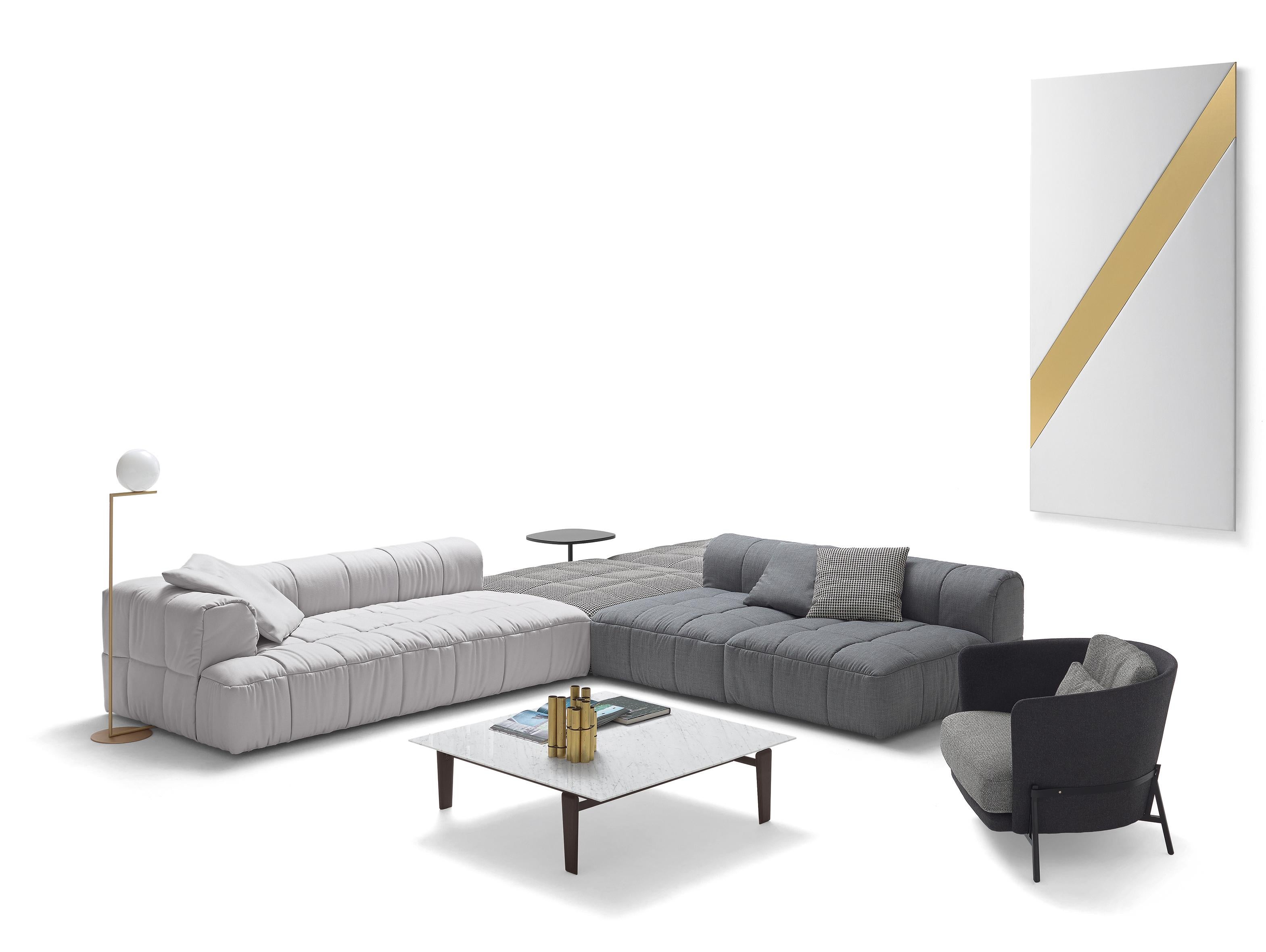 Modulares Sofa S3 von Arflex Strips aus weißem Stoff und Aluminiumfüßen von Cini Boeri (Italienisch) im Angebot